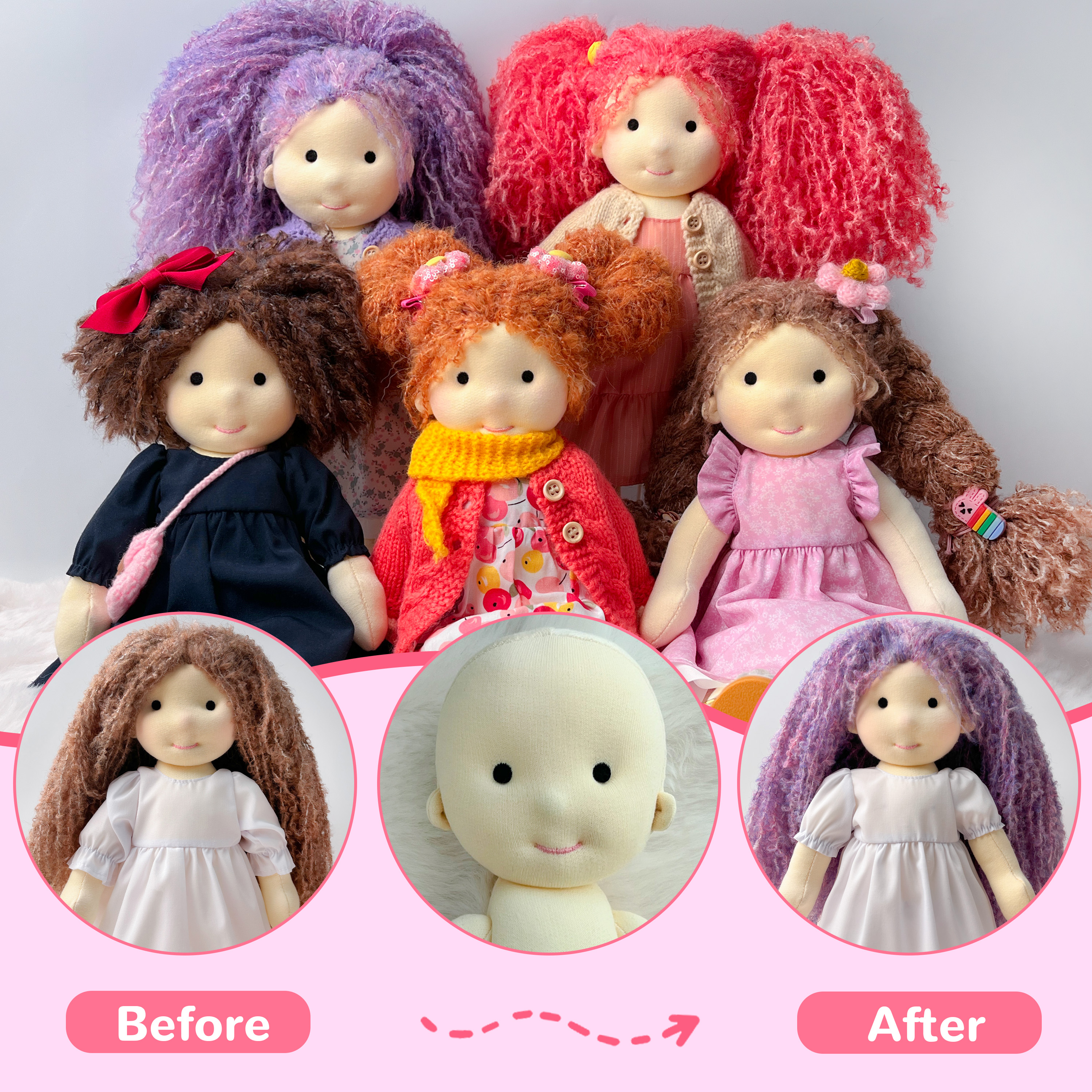 Doll hair-Purple
