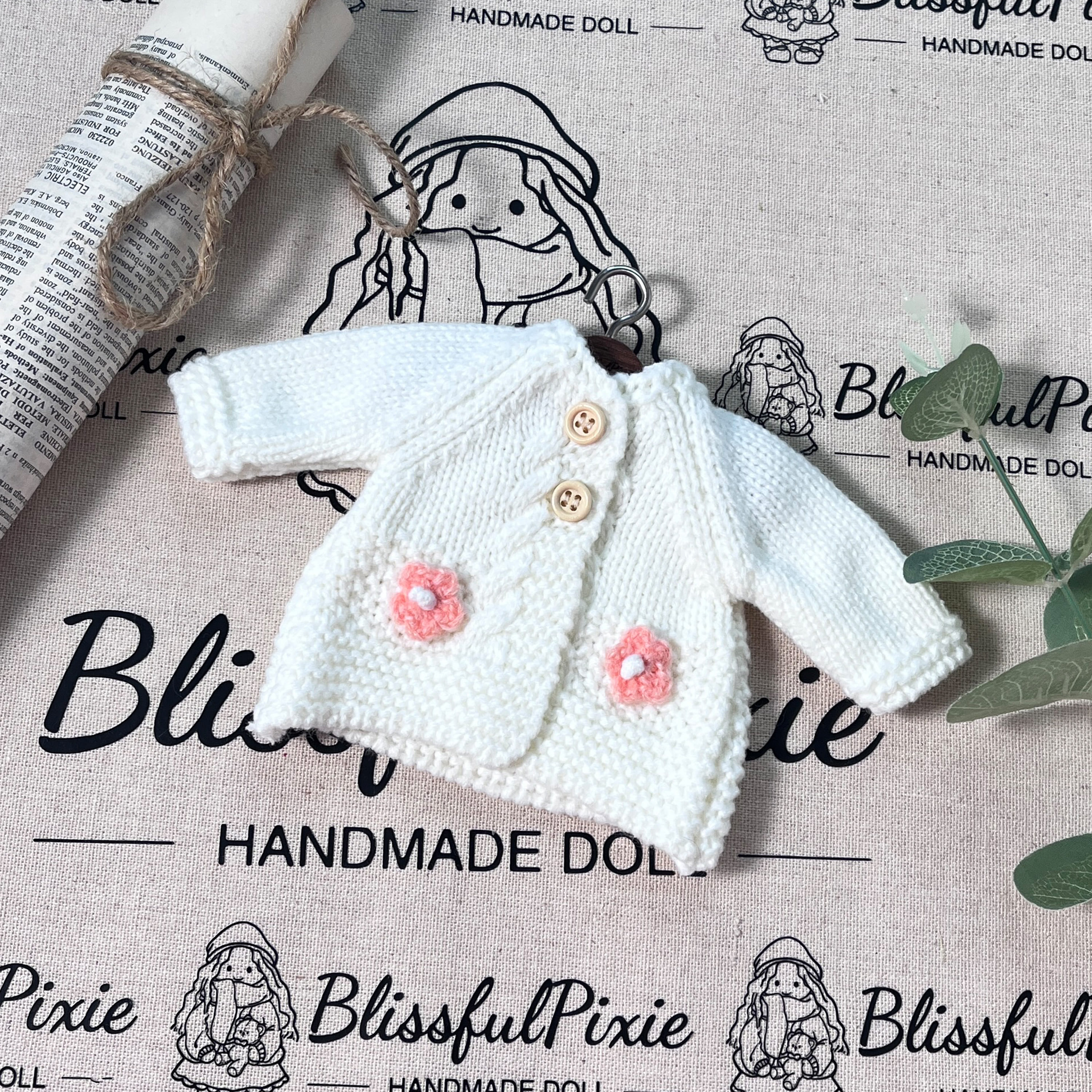 BlissfulPixie 12" Waldorf Handmade Doll Clothing Set Baby Girl Clothes Washable