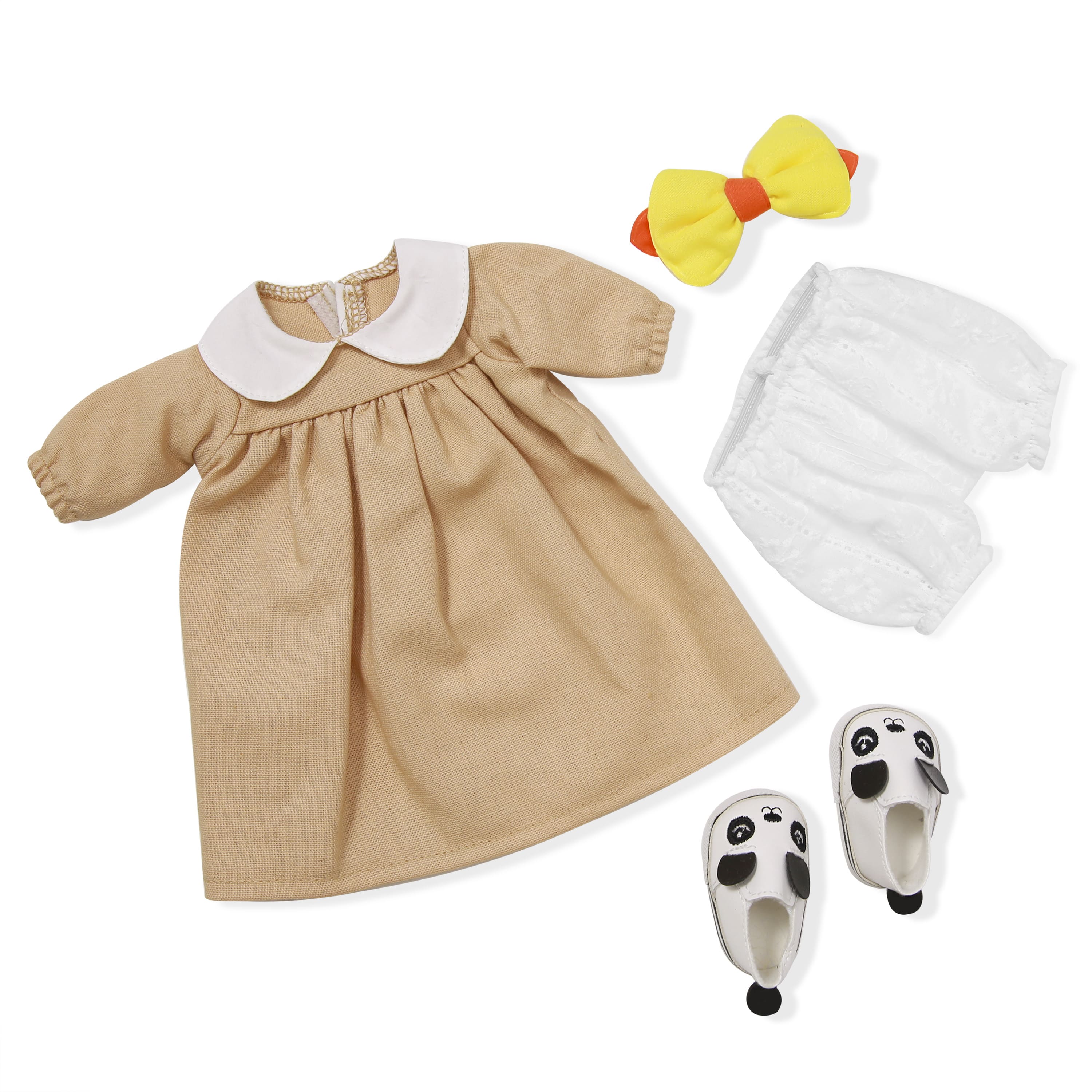 Doll Clothing Set, Includ Printed Dresses, Coats, Shoes, hats And Other Accessories, Handmade Washable Suitable For 12-inch Dolls