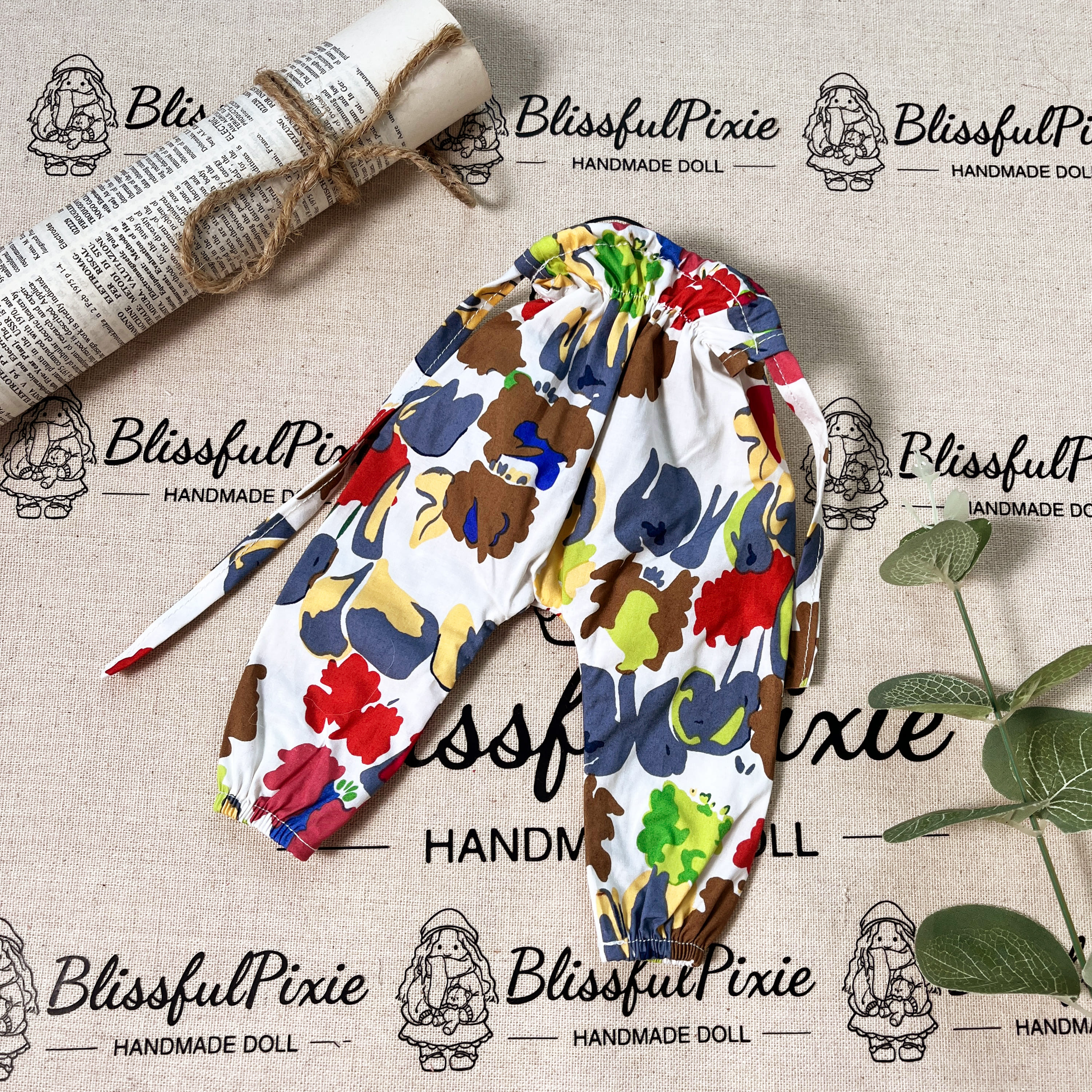 BlissfulPixie 12" Waldorf Handmade Doll Clothing Set Baby Girl Clothes Washable