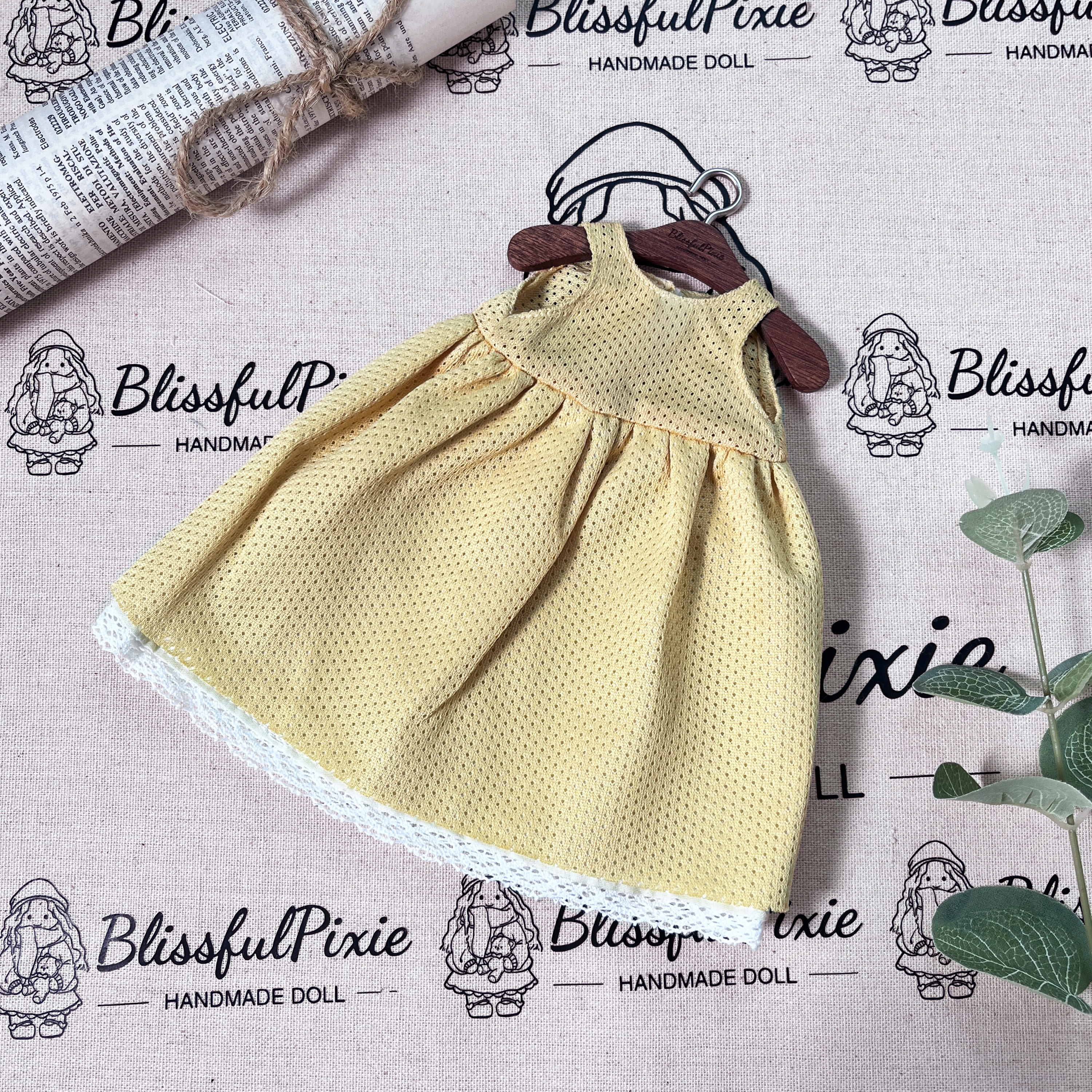 BlissfulPixie 12" Waldorf Handmade Doll Clothing Set Baby Girl Clothes Washable