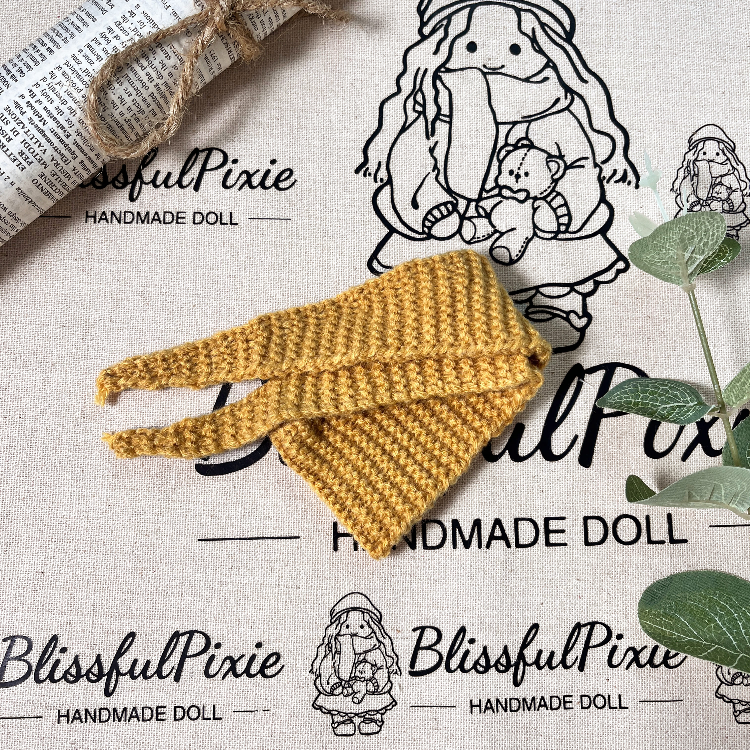 BlissfulPixie 12" Waldorf Handmade Doll Clothing Set Baby Girl Clothes Washable