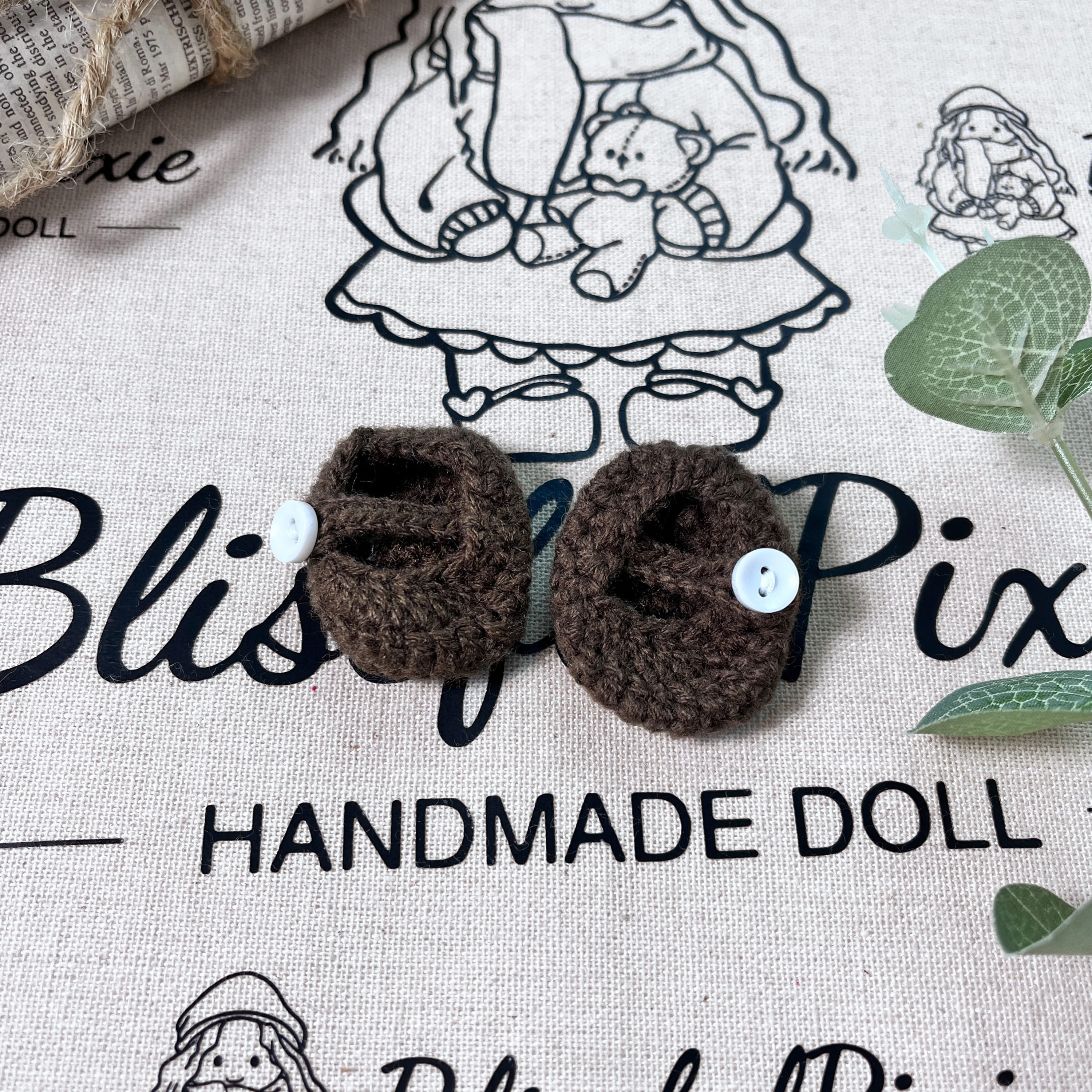 BlissfulPixie 12" Waldorf Handmade Doll Clothing Set Baby Girl Clothes Washable