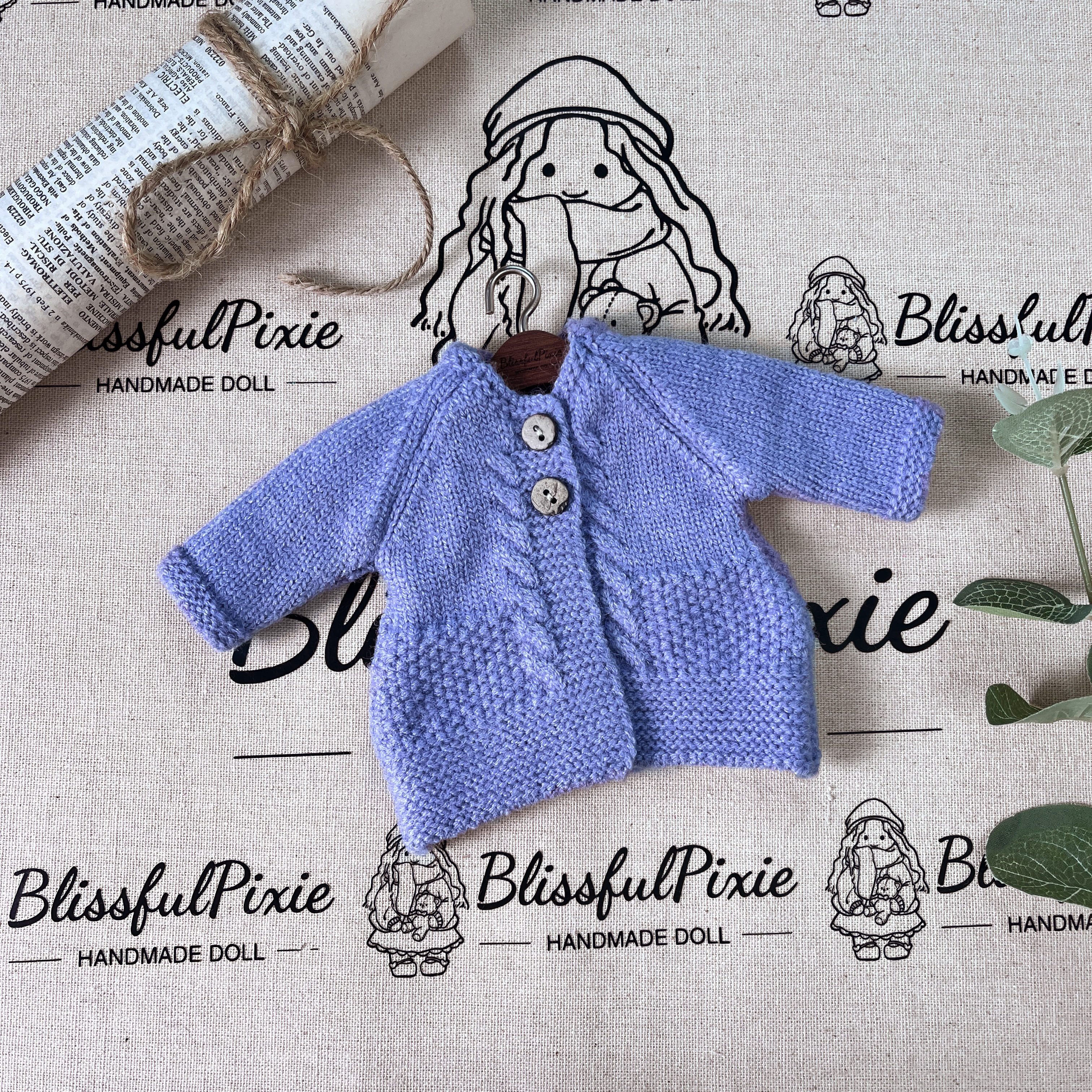 BlissfulPixie 12" Waldorf Handmade Doll Clothing Set Baby Girl Clothes Washable