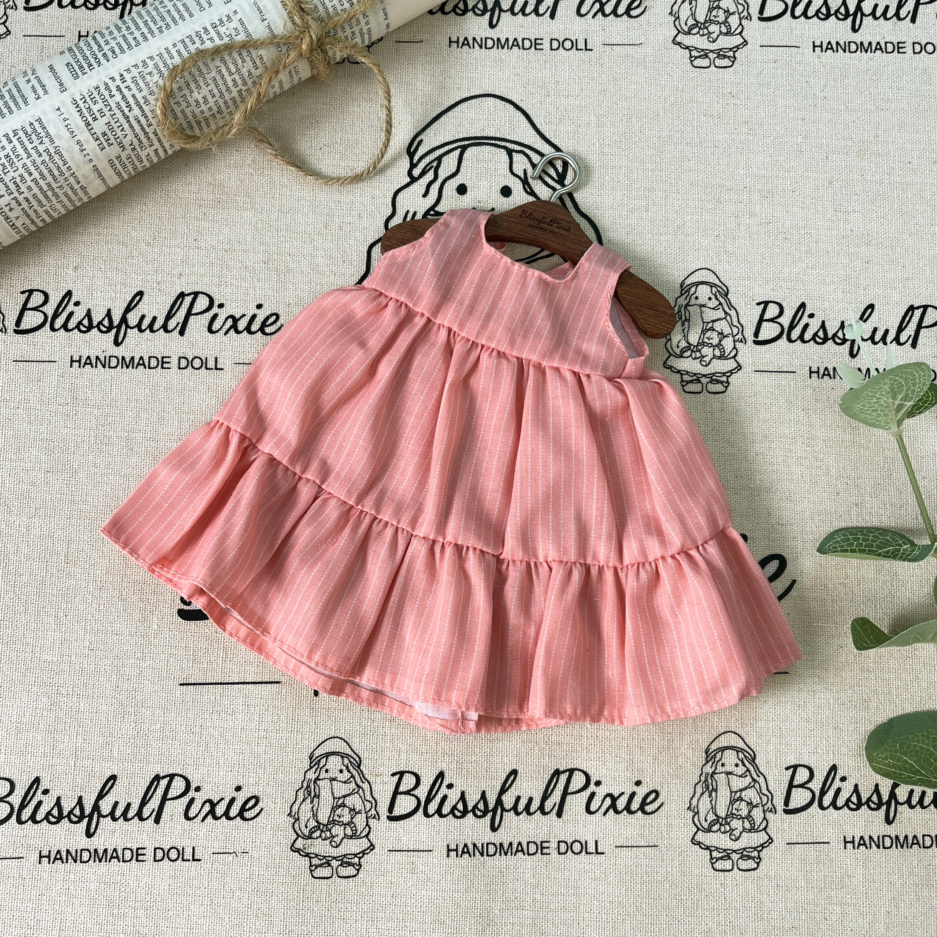 BlissfulPixie 12" Waldorf Handmade Doll Clothing Set Baby Girl Clothes Washable