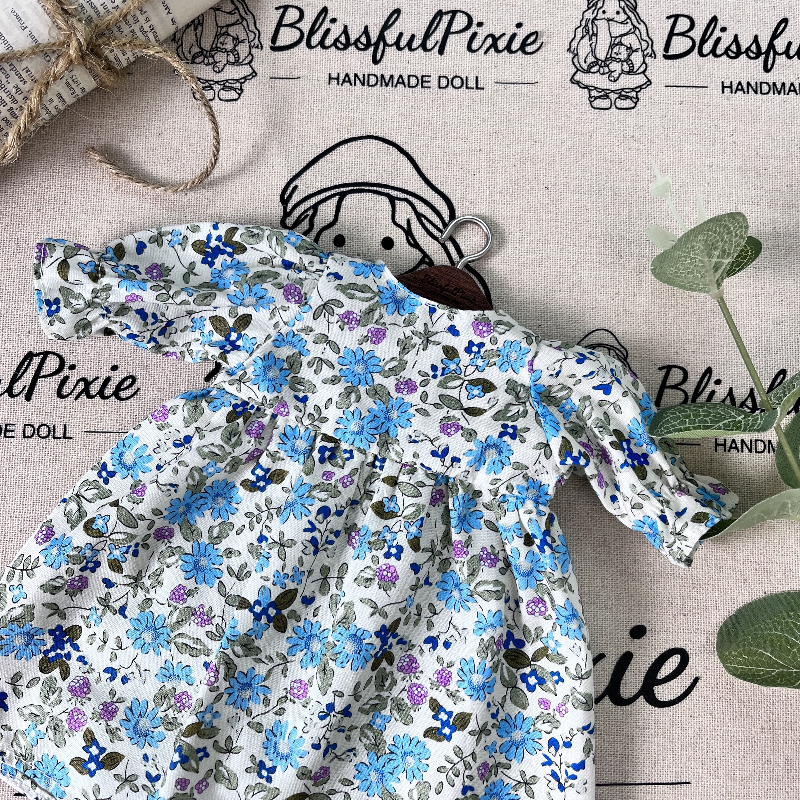 BlissfulPixie 12" Waldorf Handmade Doll Clothing Set Baby Girl Clothes Washable