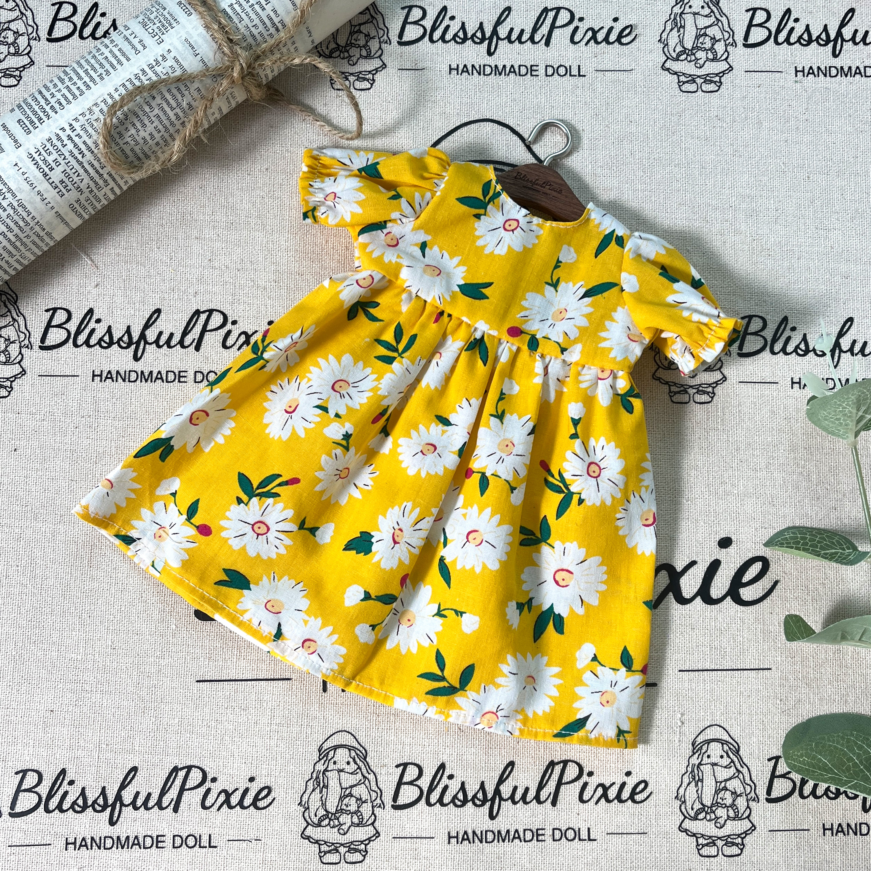 BlissfulPixie 12" Waldorf Handmade Doll Clothing Set Baby Girl Clothes Washable