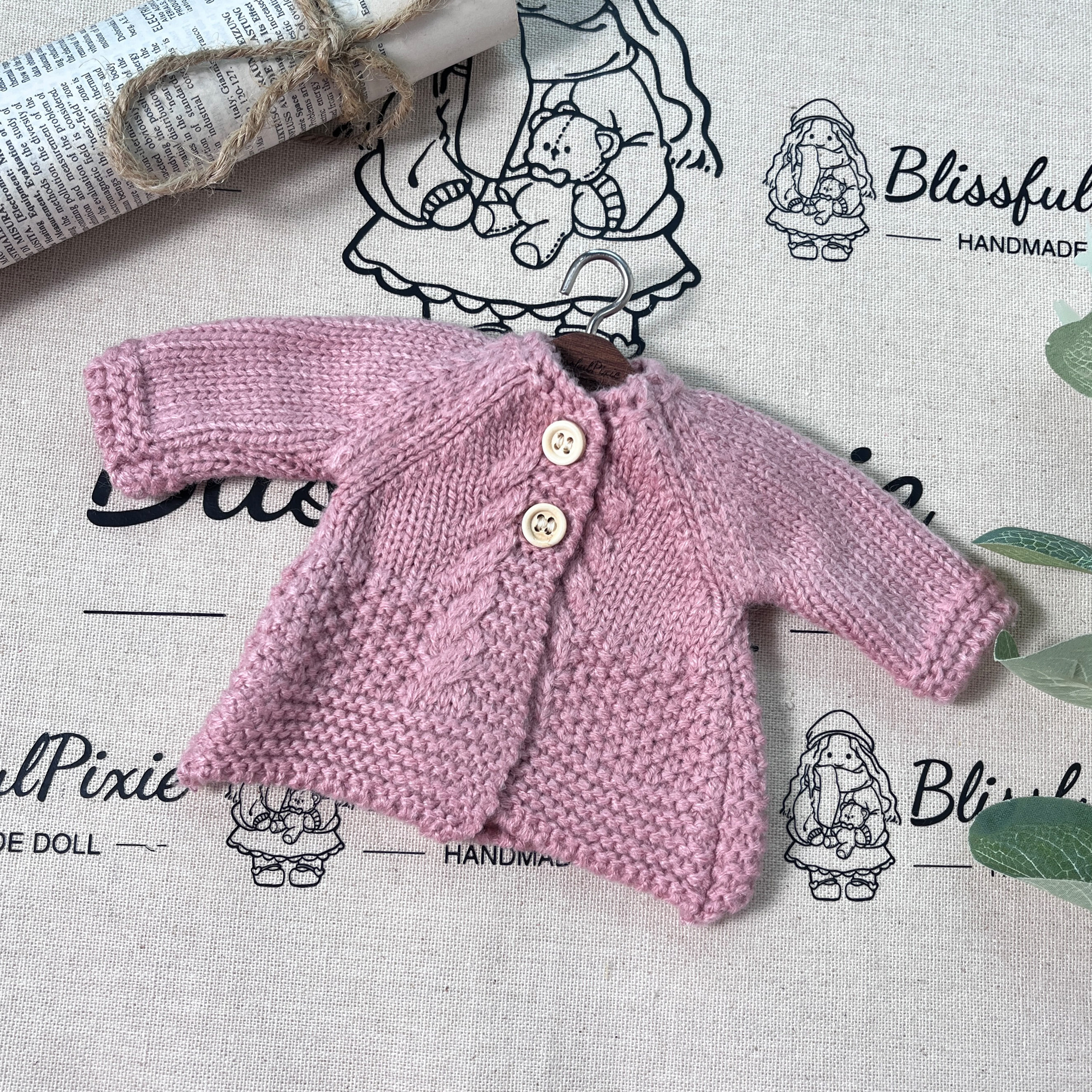 BlissfulPixie 12" Waldorf Handmade Doll Clothing Set Baby Girl Clothes Washable