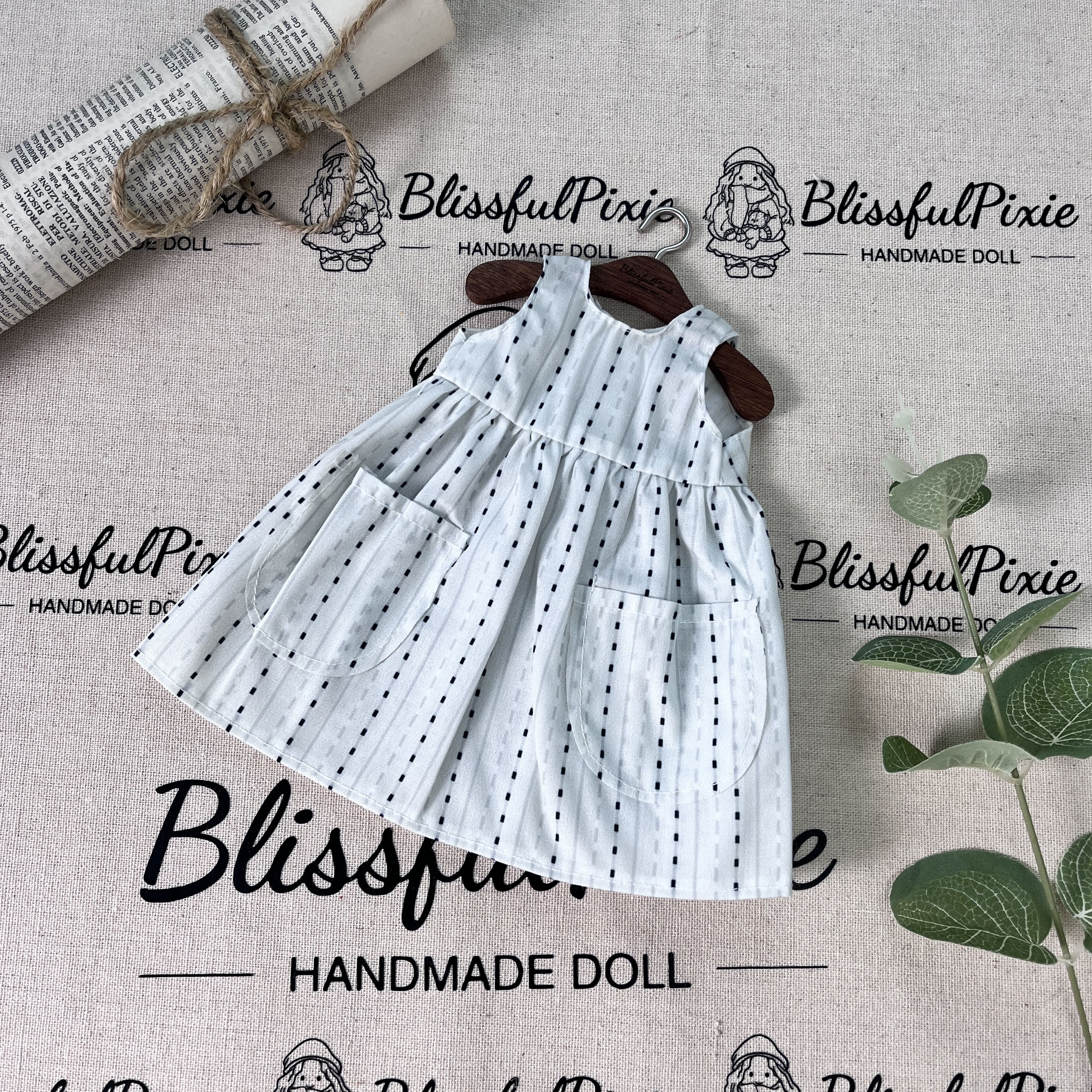 BlissfulPixie 12" Waldorf Handmade Doll Clothing Set Baby Girl Clothes Washable