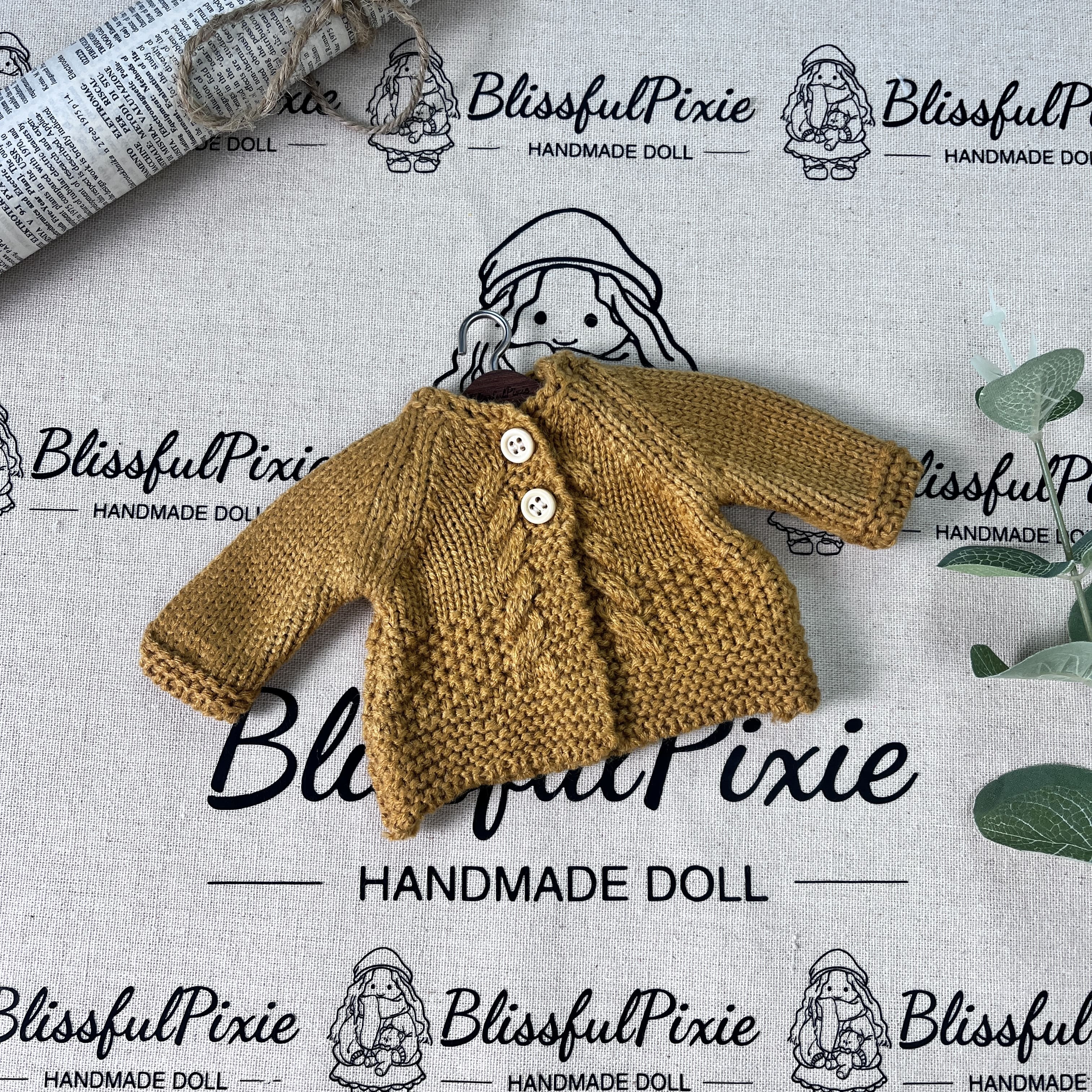 BlissfulPixie 12" Waldorf Handmade Doll Clothing Set Baby Girl Clothes Washable
