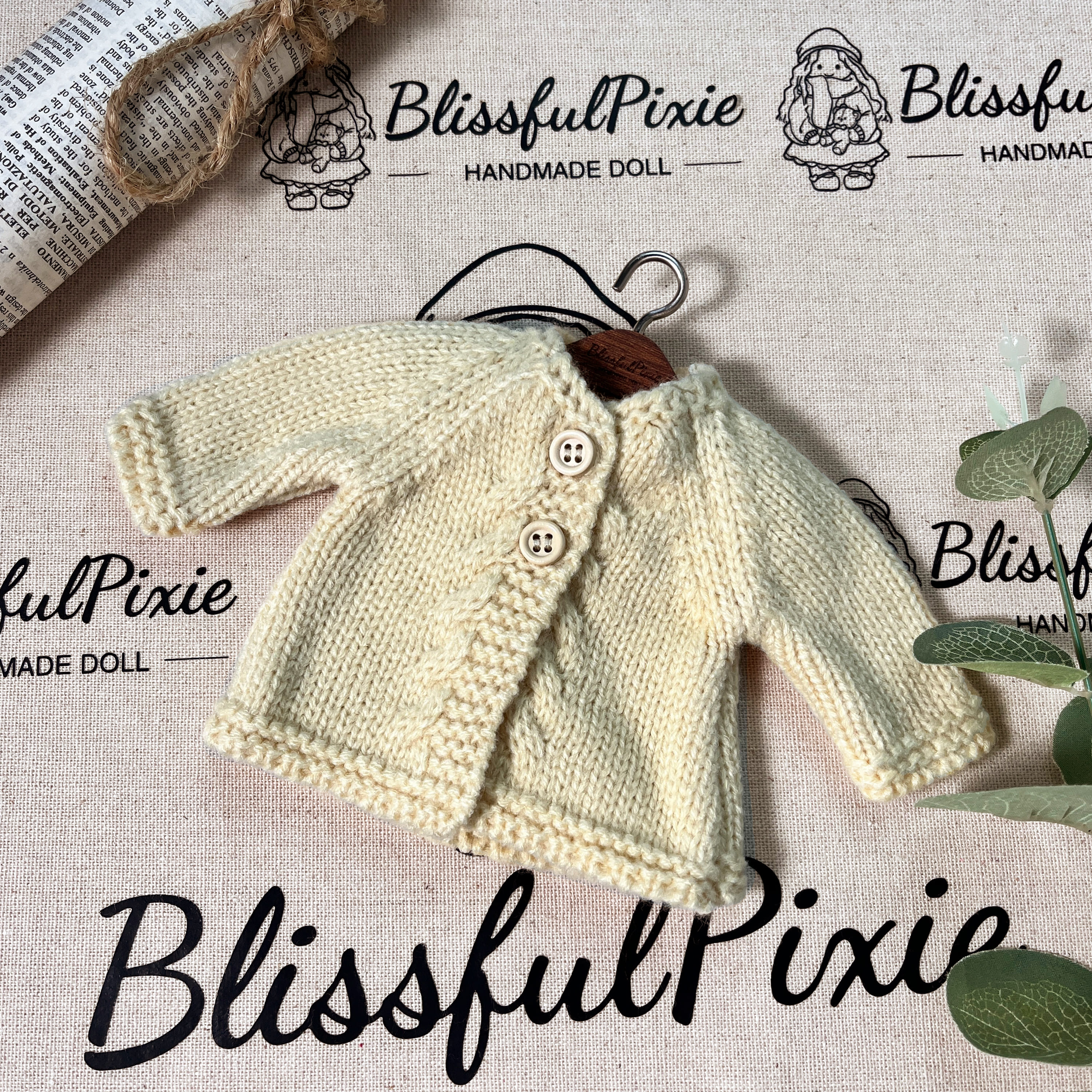 BlissfulPixie 12" Waldorf Handmade Doll Clothing Set Baby Girl Clothes Washable