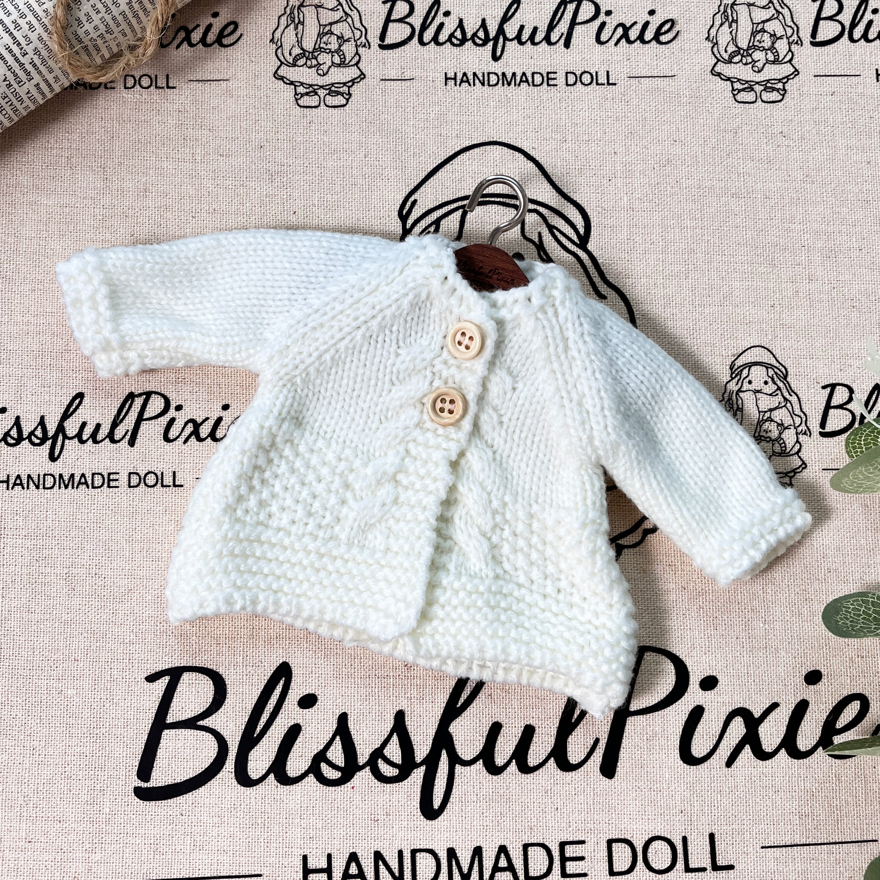 BlissfulPixie 12" Waldorf Handmade Doll Clothing Set Baby Girl Clothes Washable
