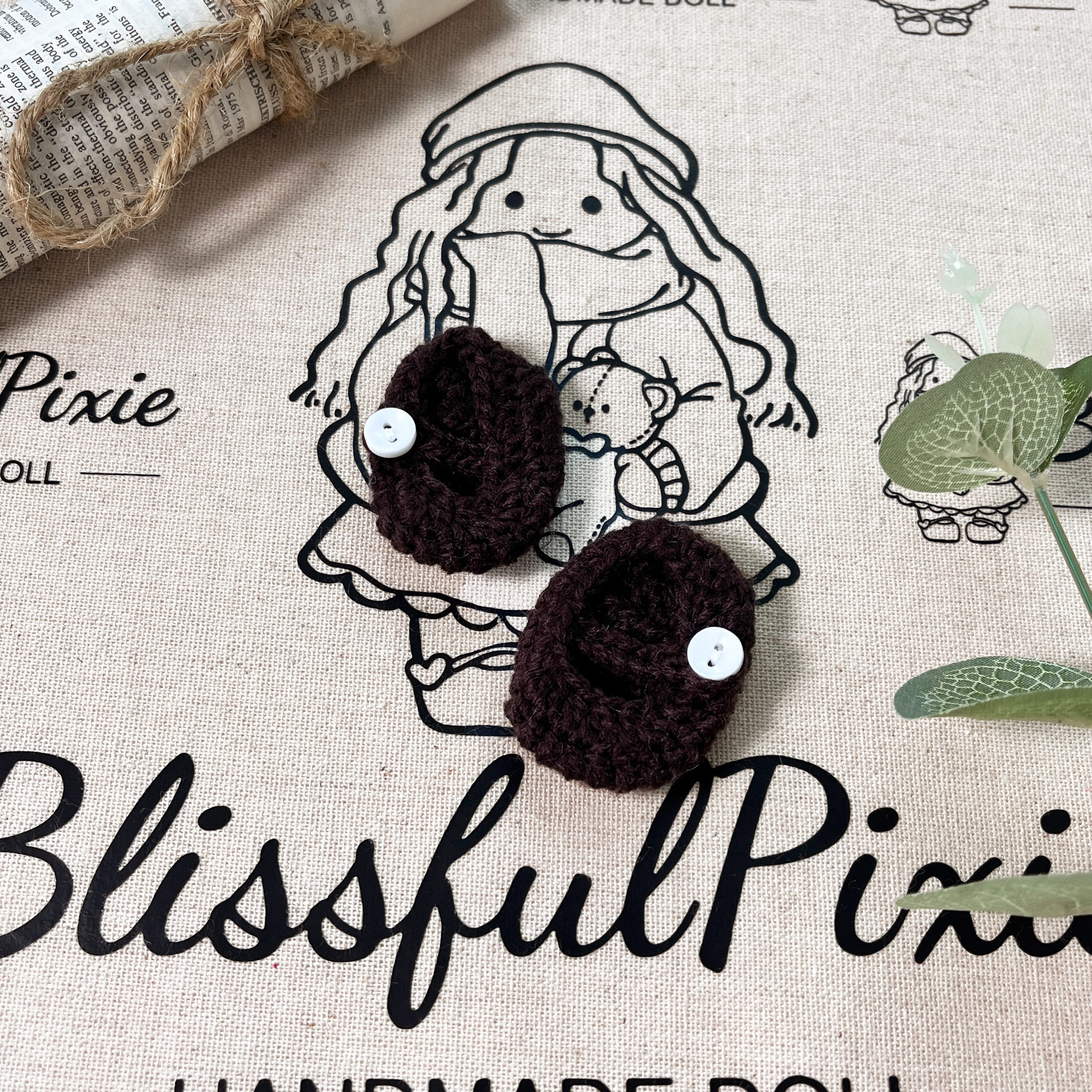 BlissfulPixie 12" Waldorf Handmade Doll Clothing Set Baby Girl Clothes Washable