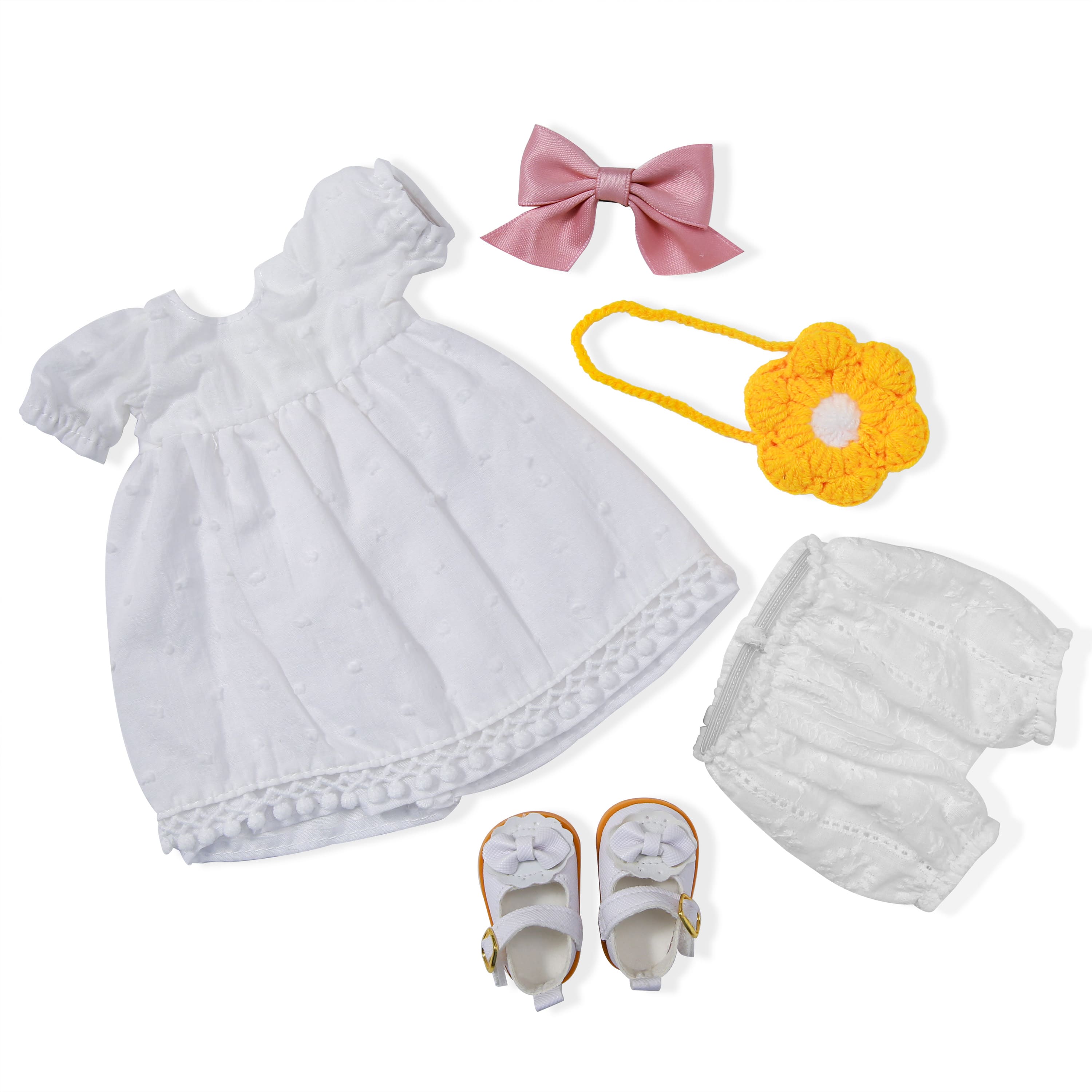 BlissfulPixie 12" Waldorf Handmade Doll Clothing Set Baby Girl Clothes Washable