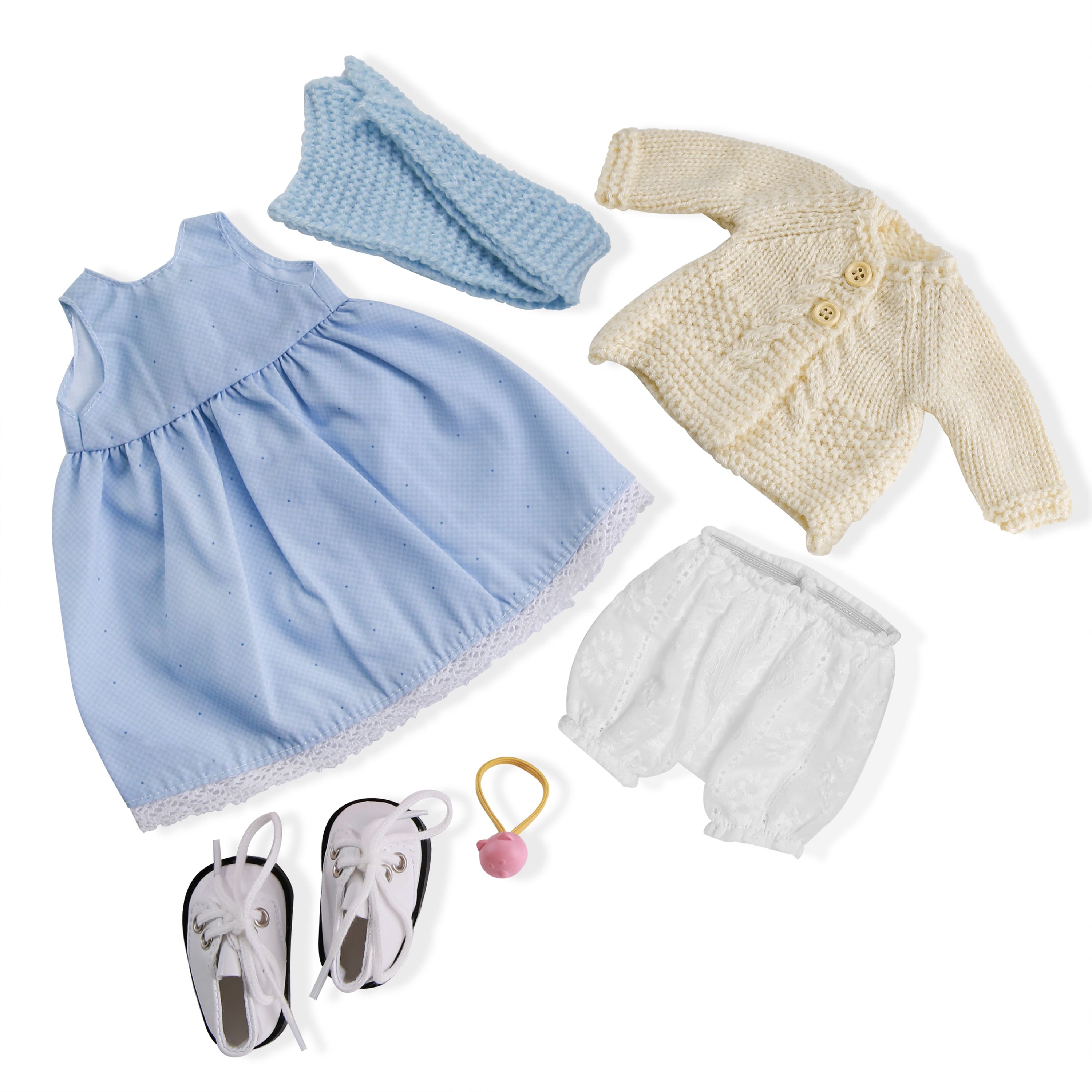 BlissfulPixie 12" Waldorf Handmade Doll Clothing Set Baby Girl Clothes Washable