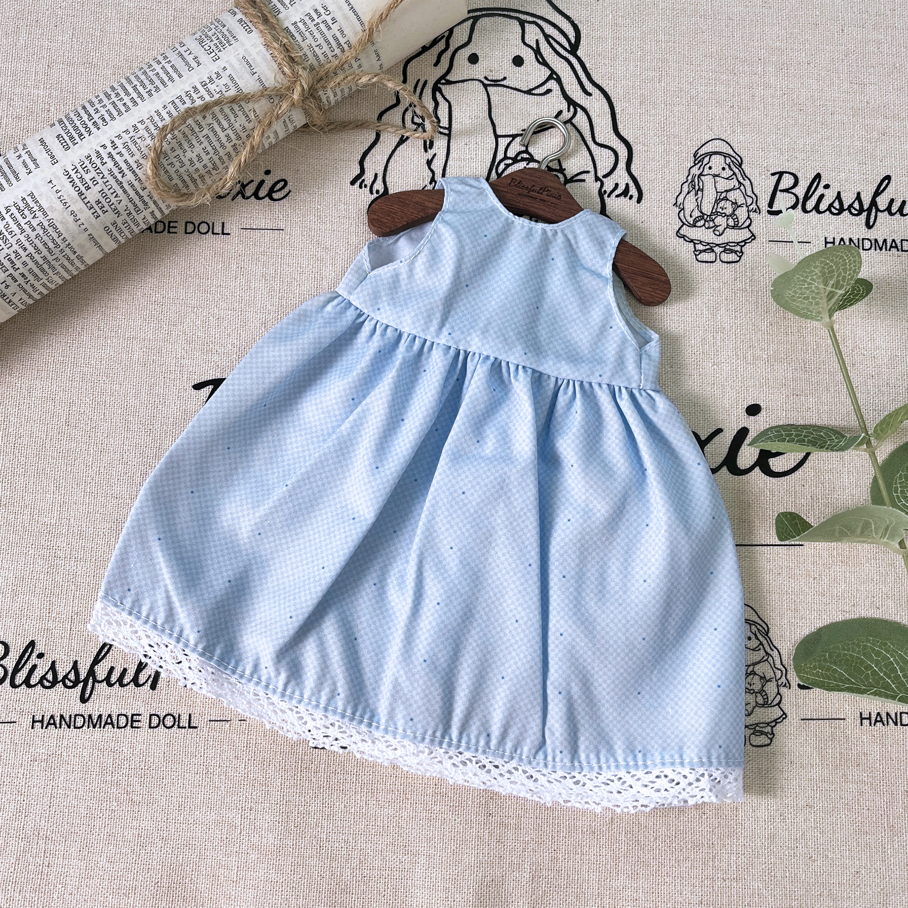 BlissfulPixie 12" Waldorf Handmade Doll Clothing Set Baby Girl Clothes Washable