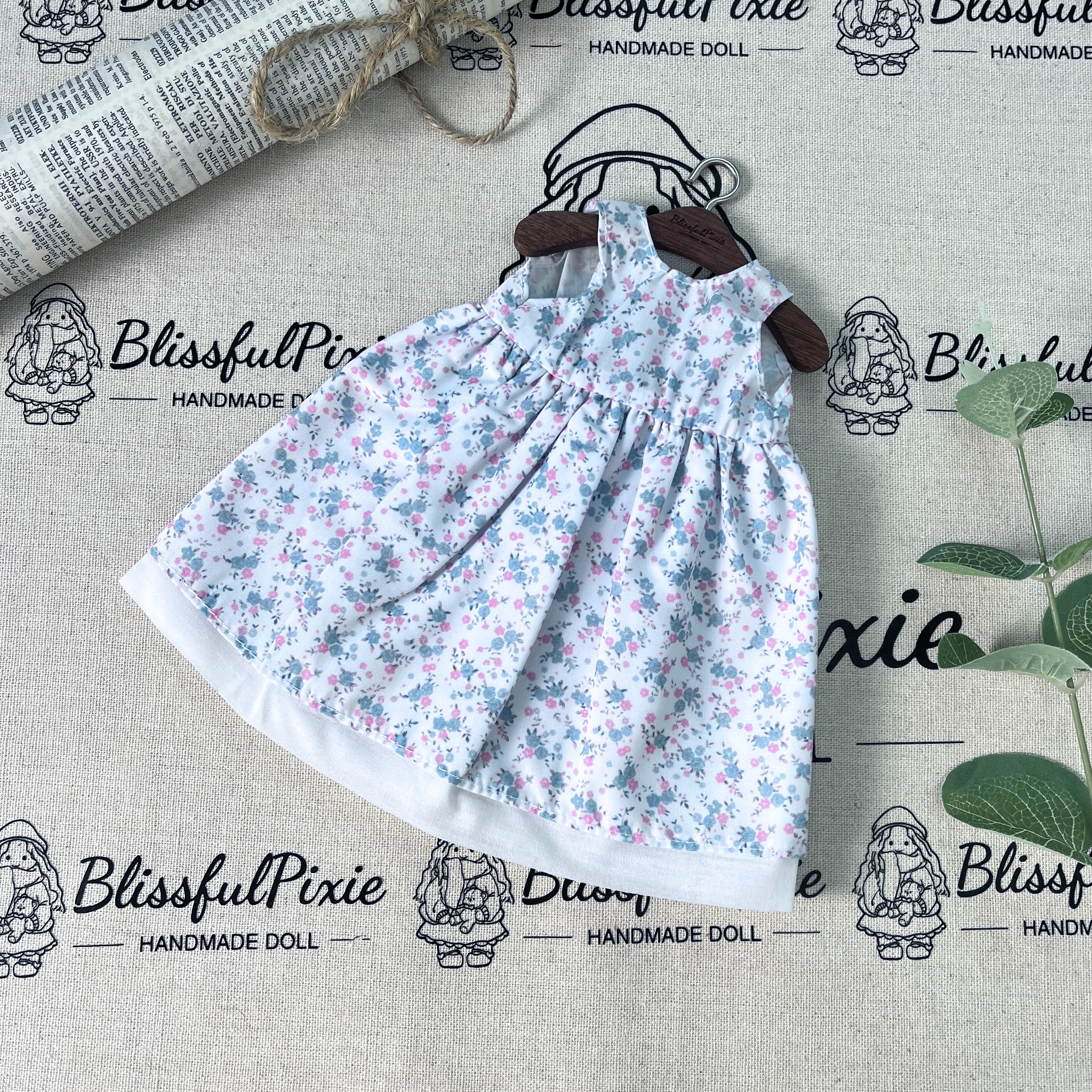 BlissfulPixie 12" Waldorf Handmade Doll Clothing Set Baby Girl Clothes Washable