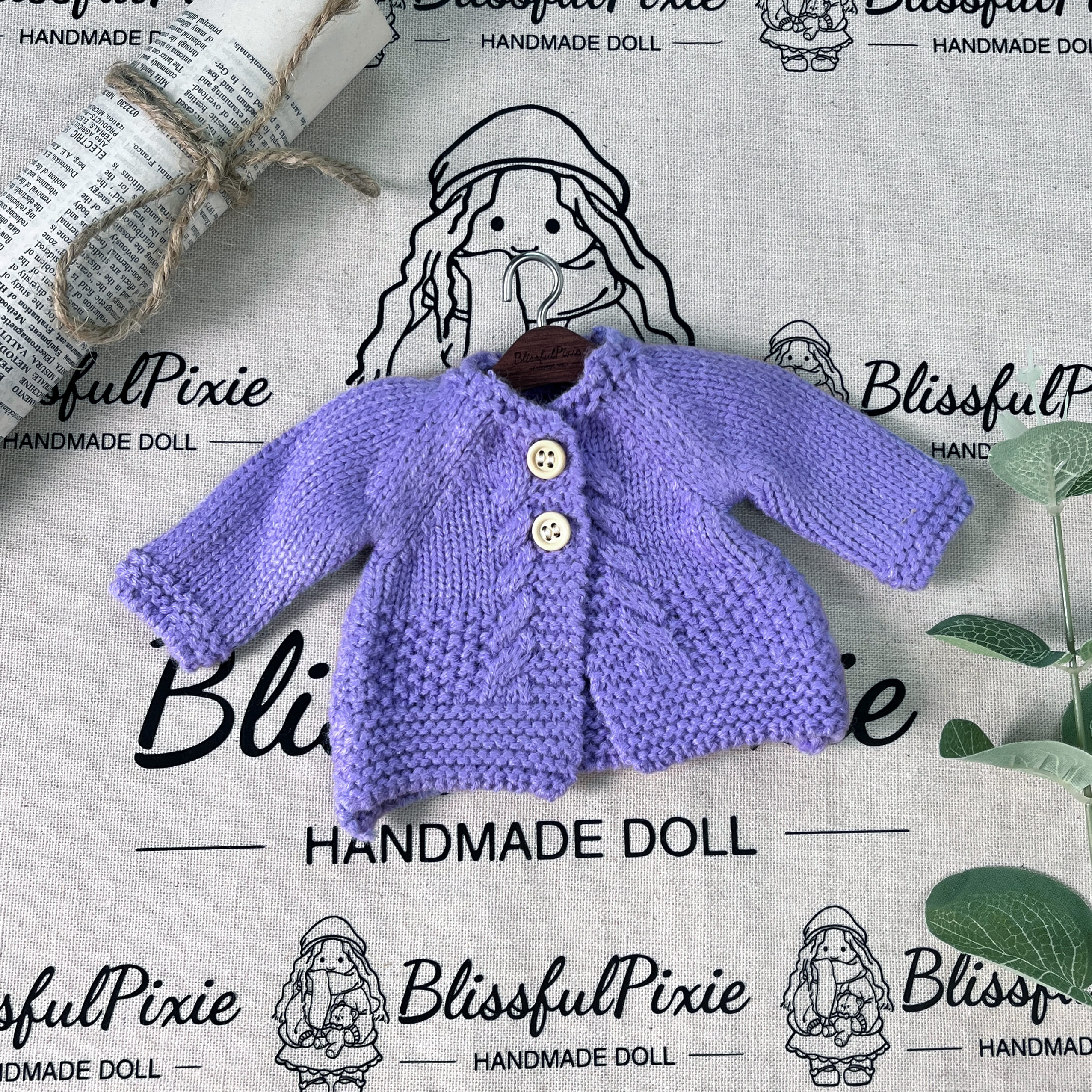BlissfulPixie 12" Waldorf Handmade Doll Clothing Set Baby Girl Clothes Washable