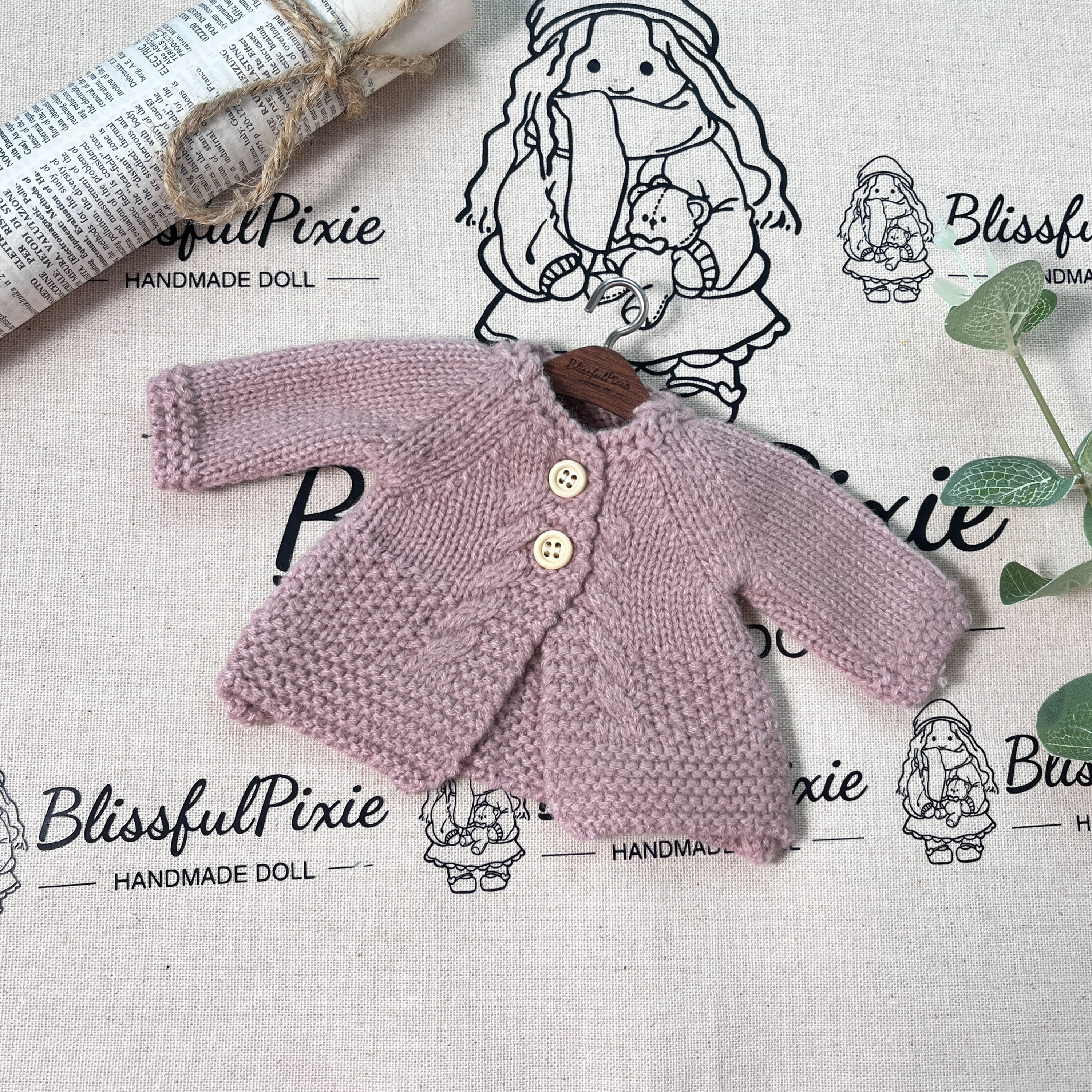 BlissfulPixie 12" Waldorf Handmade Doll Clothing Set Baby Girl Clothes Washable