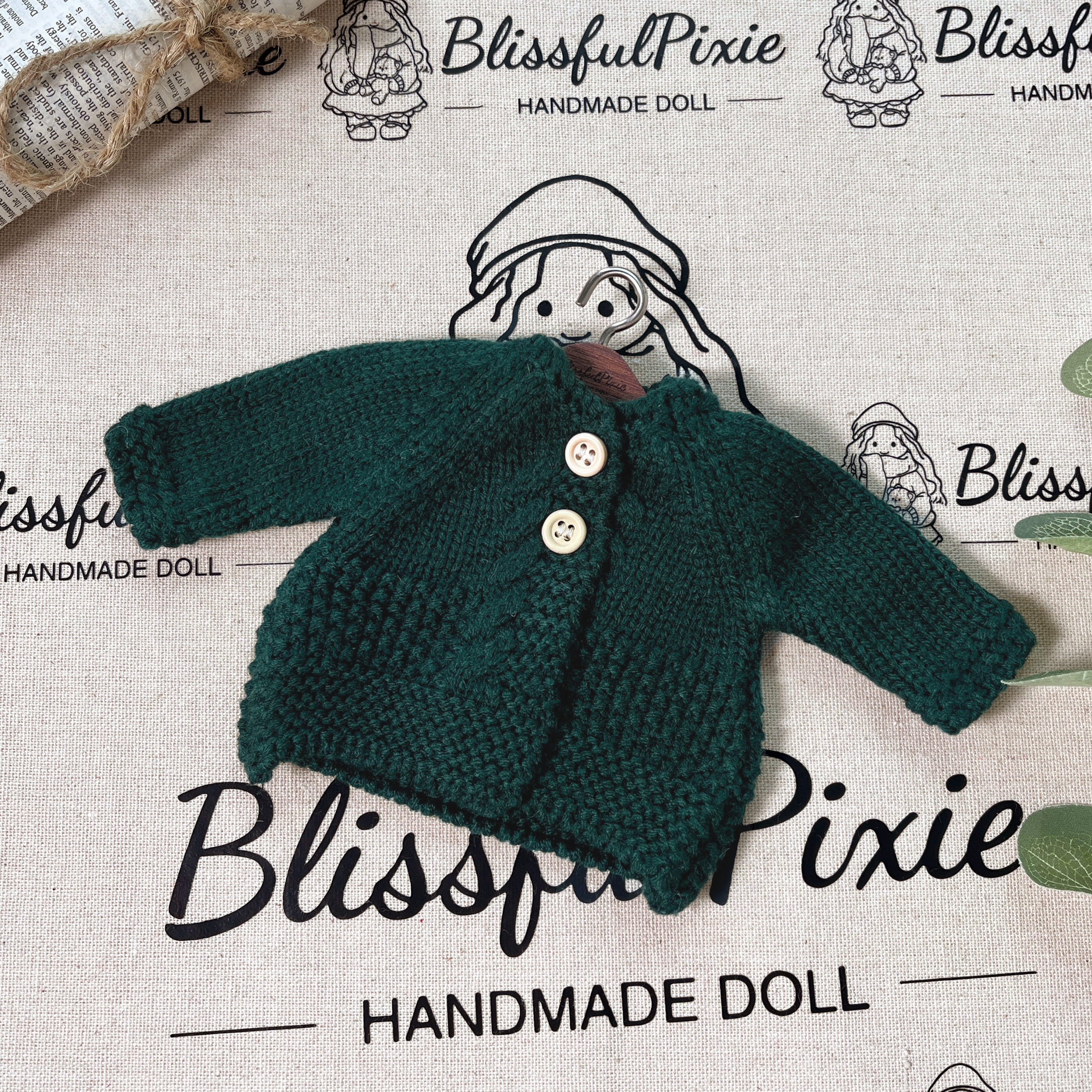 BlissfulPixie 12" Waldorf Handmade Doll Clothing Set Baby Girl Clothes Washable