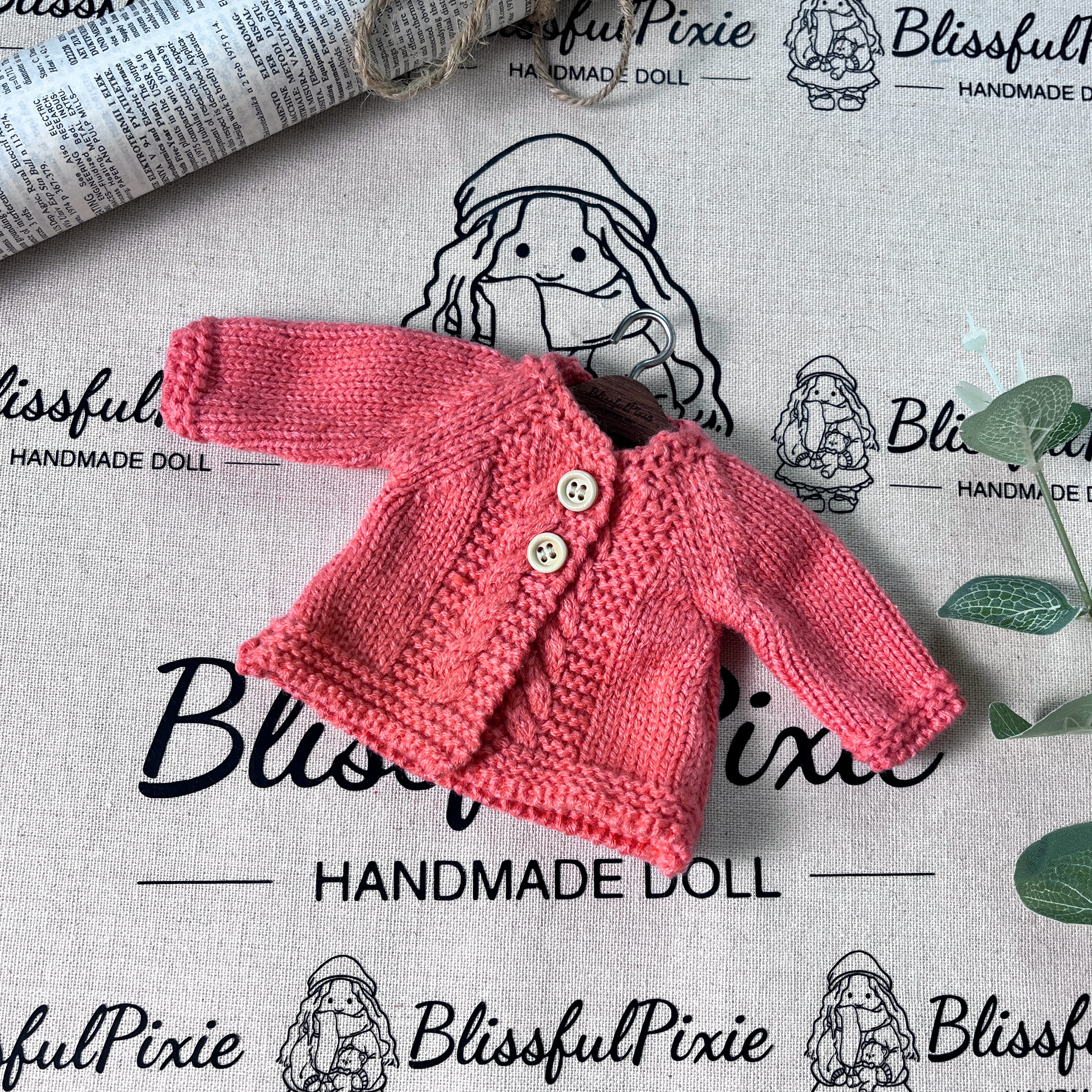 BlissfulPixie 12" Waldorf Handmade Doll Clothing Set Baby Girl Clothes Washable