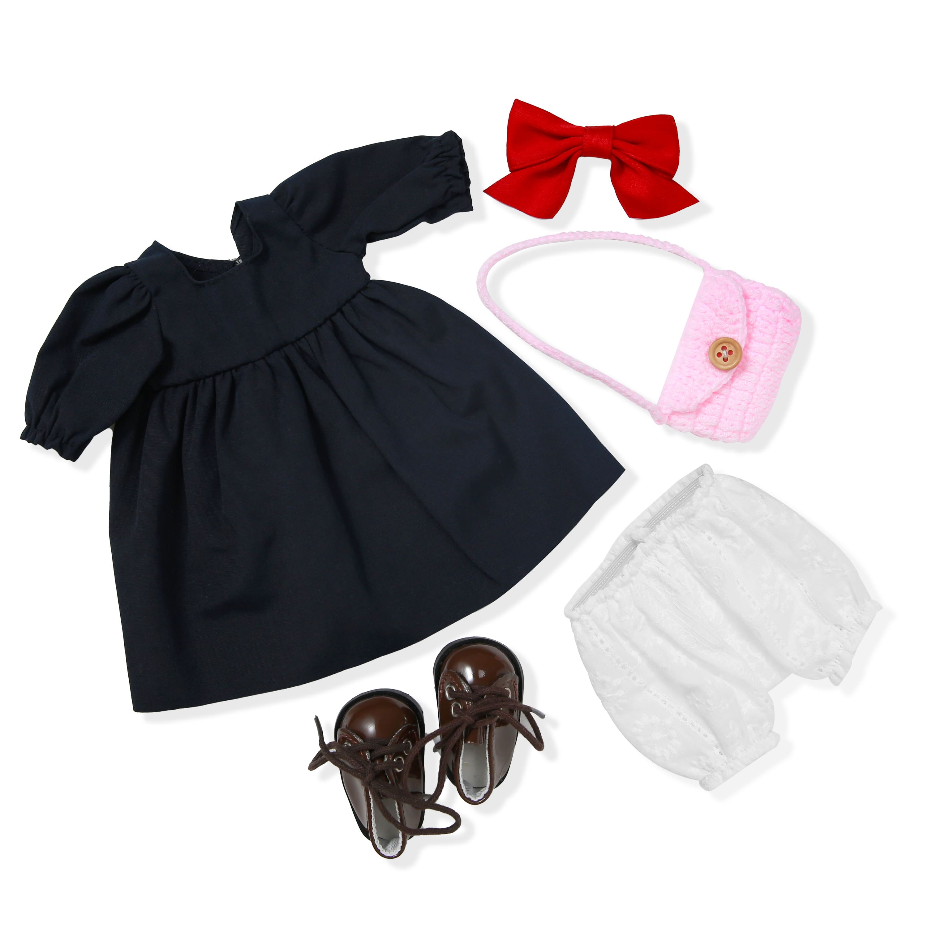 BlissfulPixie 12" Waldorf Handmade Doll Clothing Set Baby Girl Clothes Washable