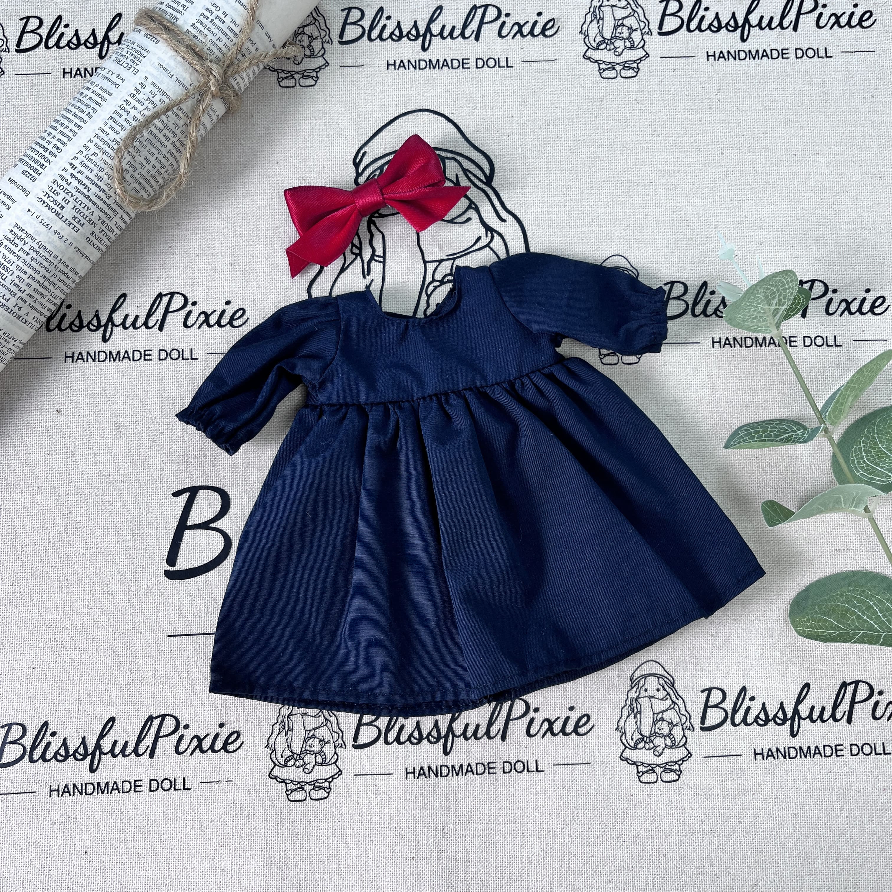 BlissfulPixie 12" Waldorf Handmade Doll Clothing Set Baby Girl Clothes Washable