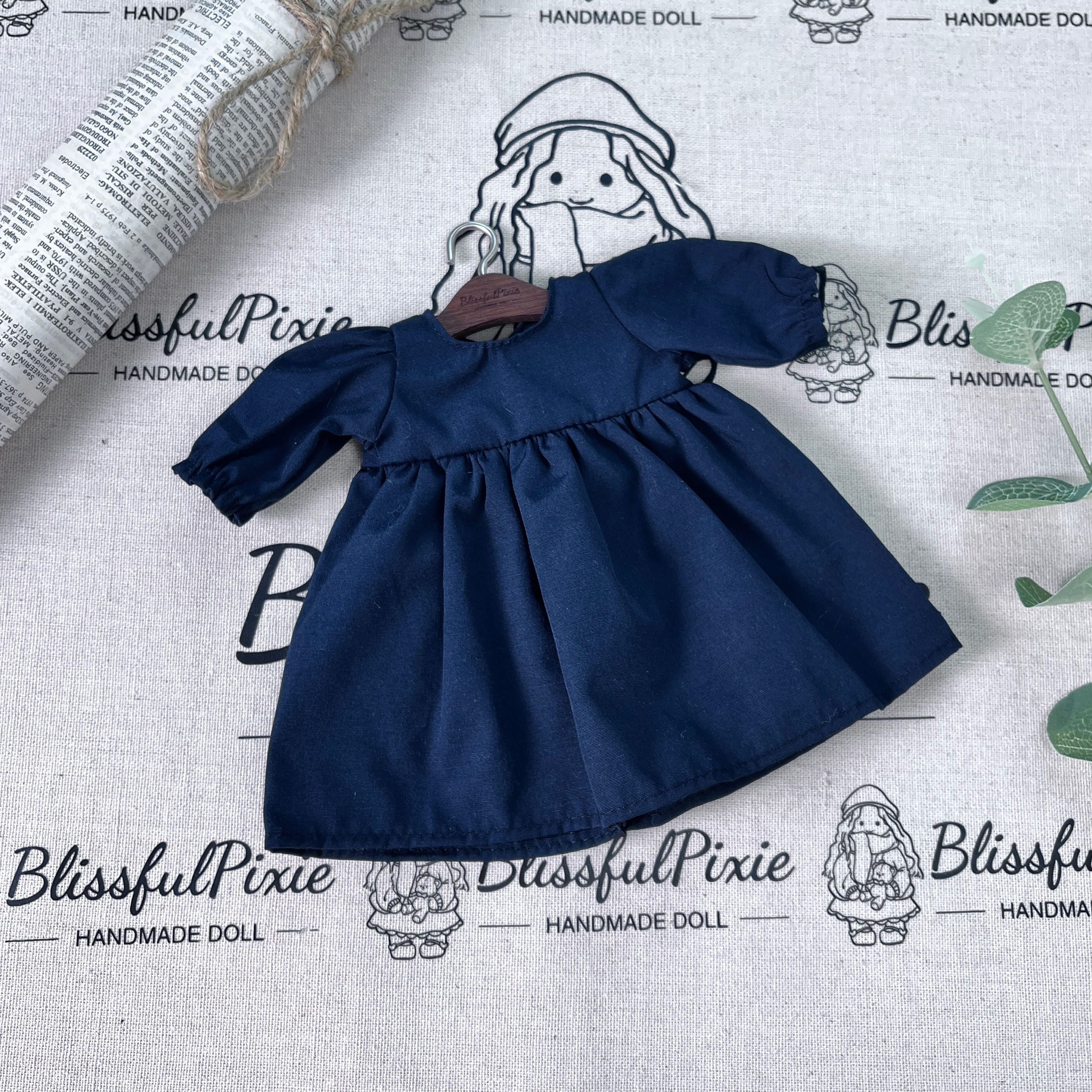 BlissfulPixie 12" Waldorf Handmade Doll Clothing Set Baby Girl Clothes Washable