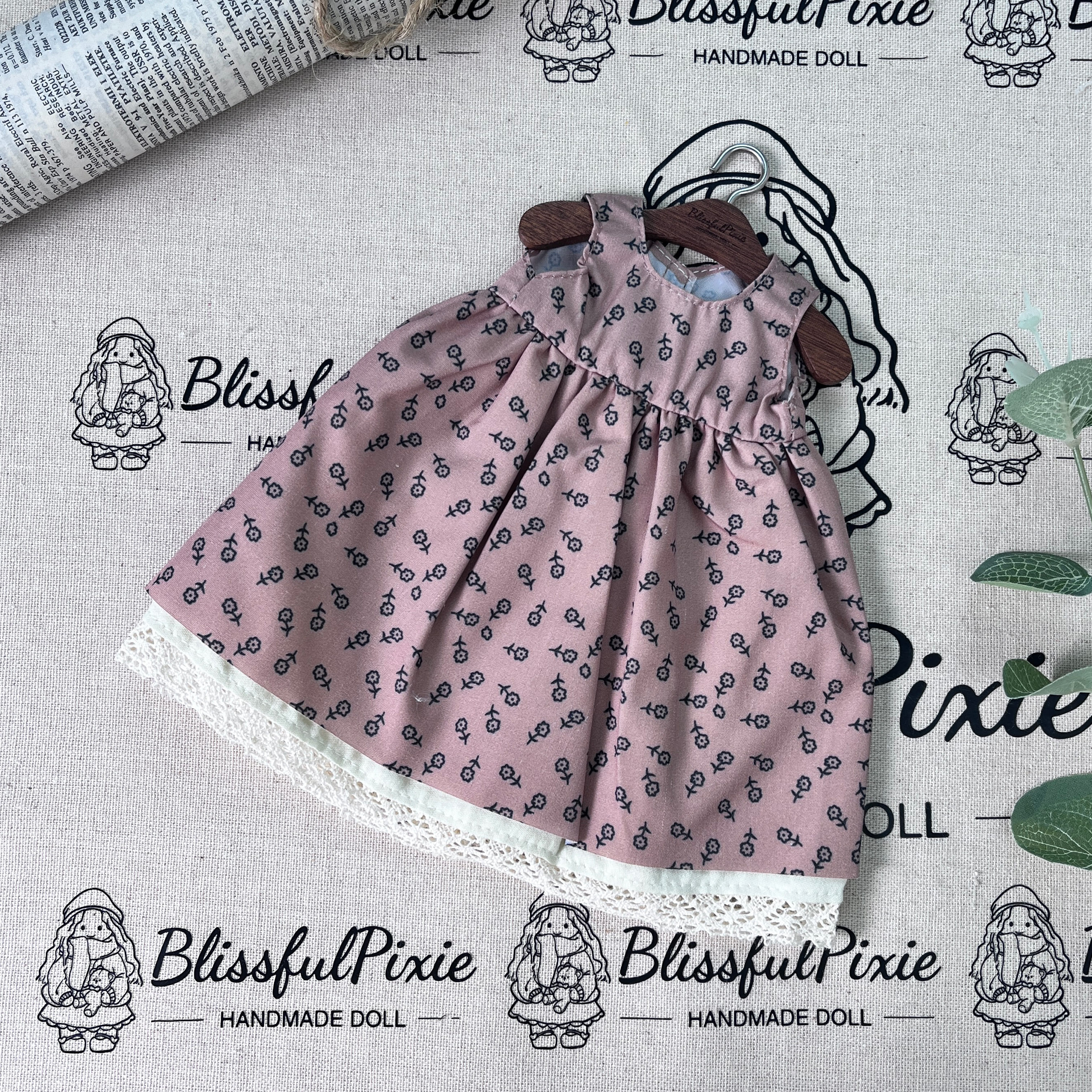 BlissfulPixie 12" Waldorf Handmade Doll Clothing Set Baby Girl Clothes Washable