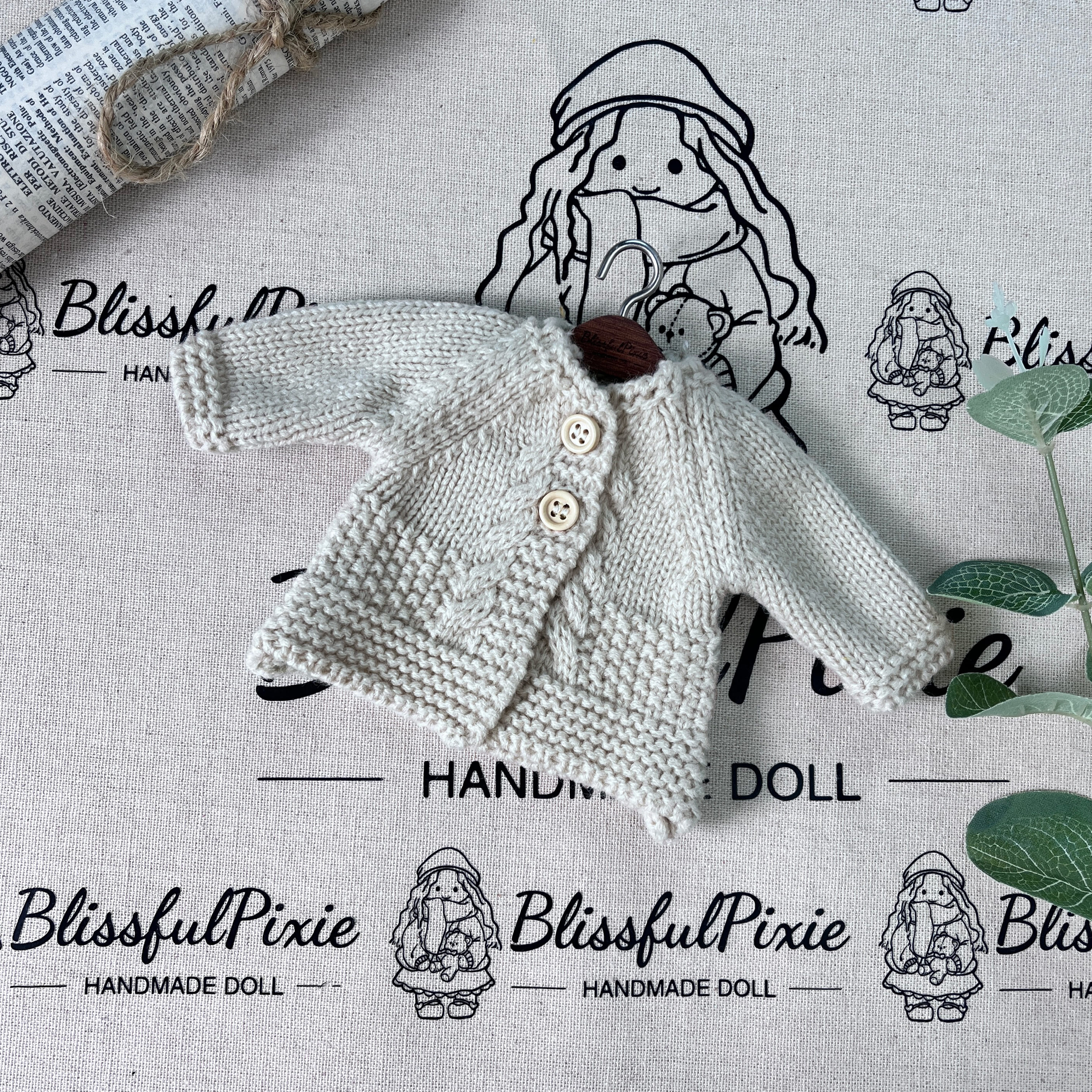 BlissfulPixie 12" Waldorf Handmade Doll Clothing Set Baby Girl Clothes Washable