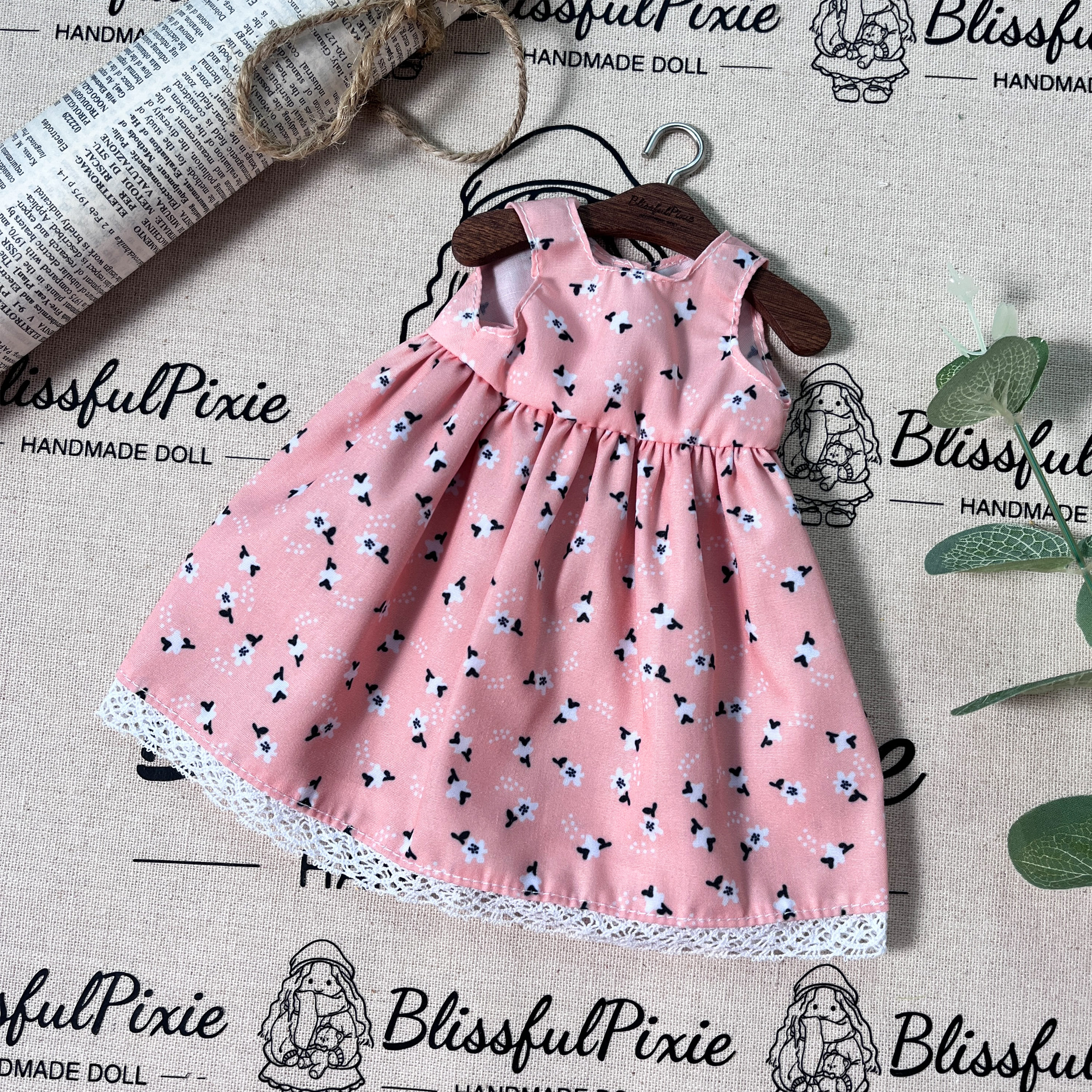 BlissfulPixie 12" Waldorf Handmade Doll Clothing Set Baby Girl Clothes Washable