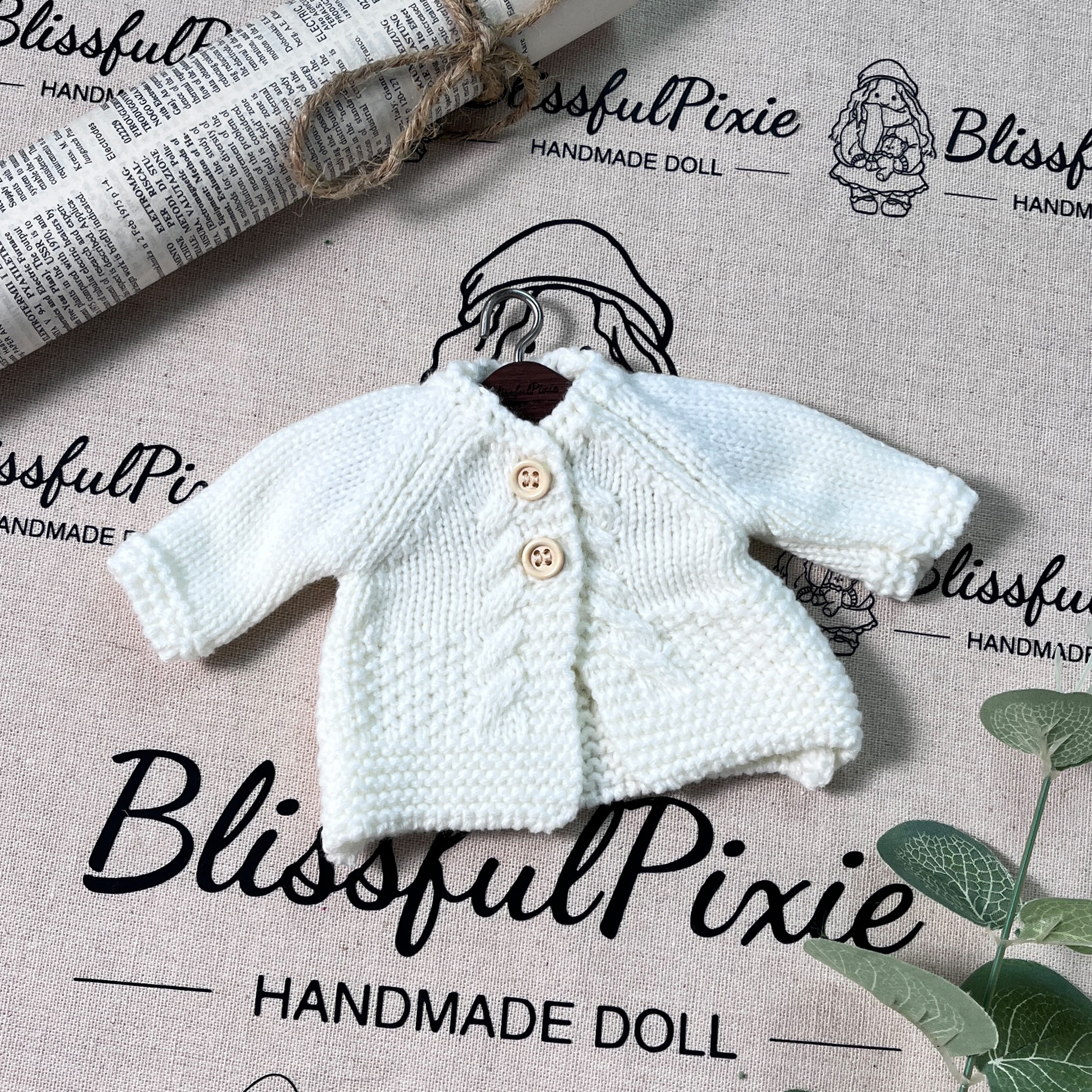 BlissfulPixie 12" Waldorf Handmade Doll Clothing Set Baby Girl Clothes Washable