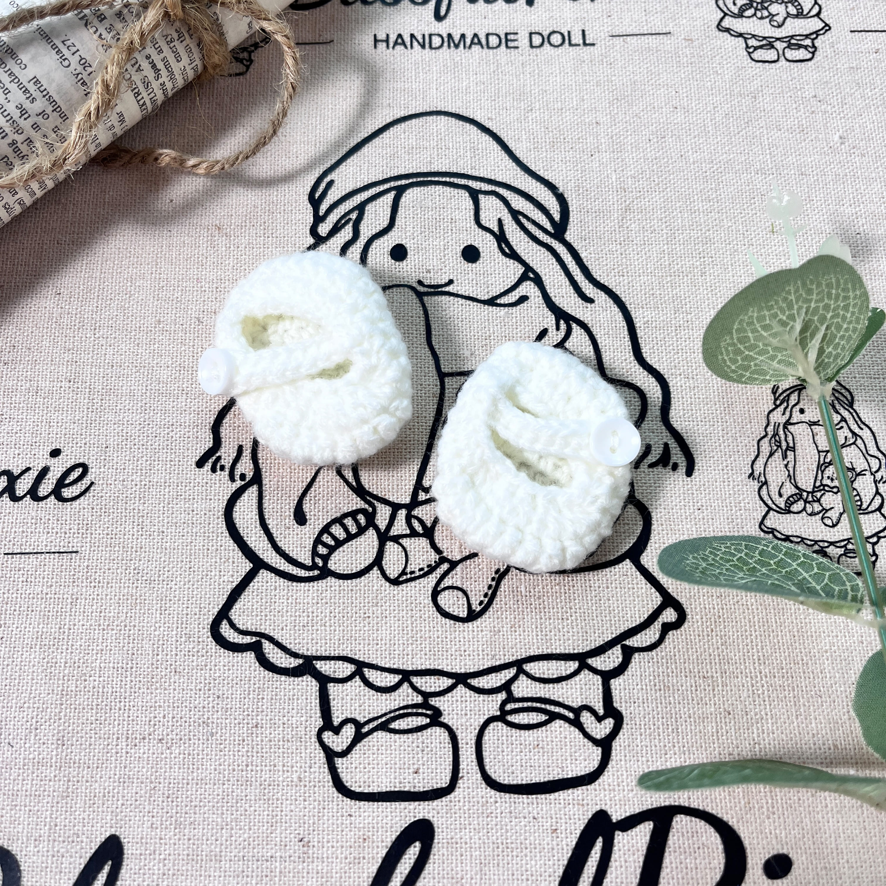 BlissfulPixie 12" Waldorf Handmade Doll Clothing Set Baby Girl Clothes Washable