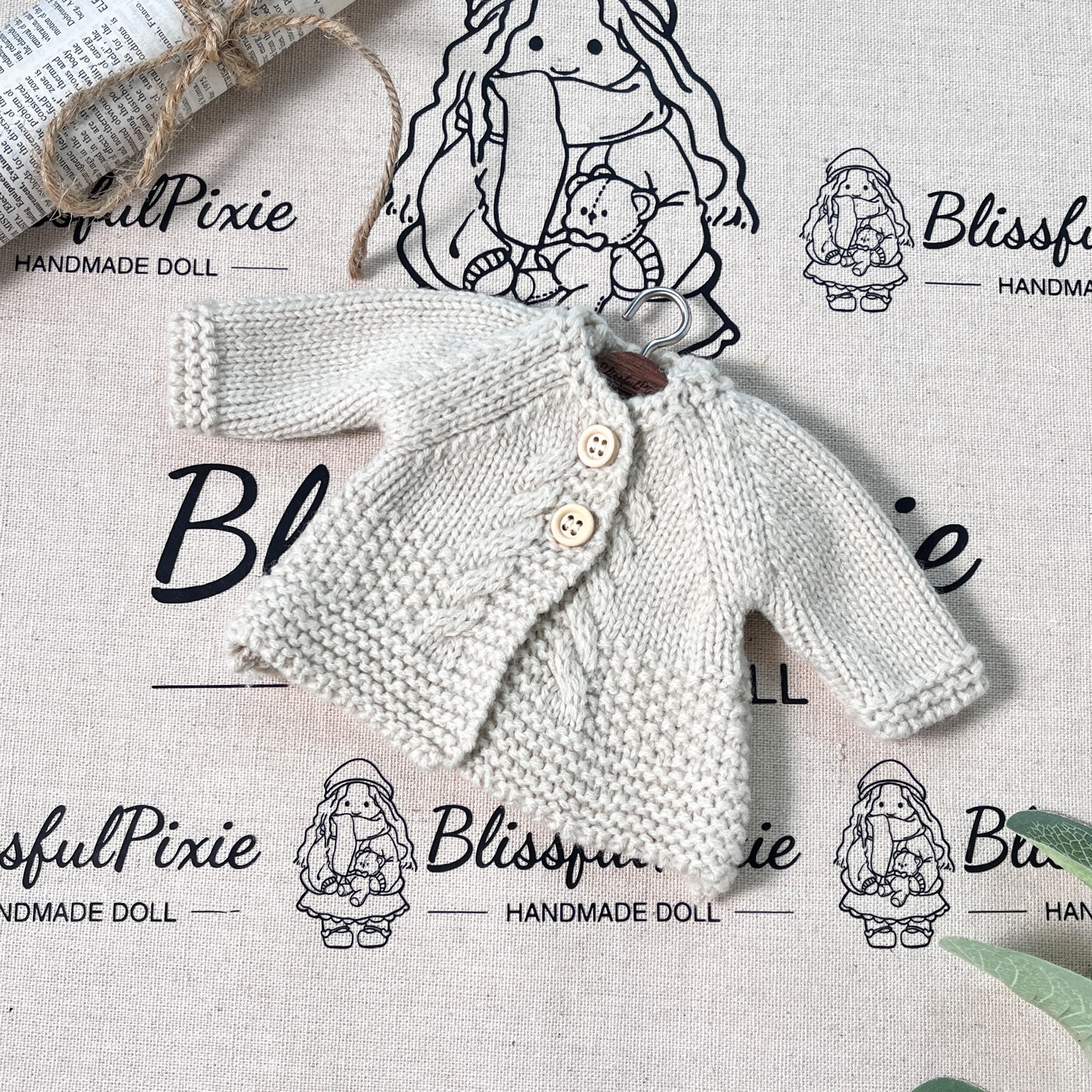 BlissfulPixie 12" Waldorf Handmade Doll Clothing Set Baby Girl Clothes Washable