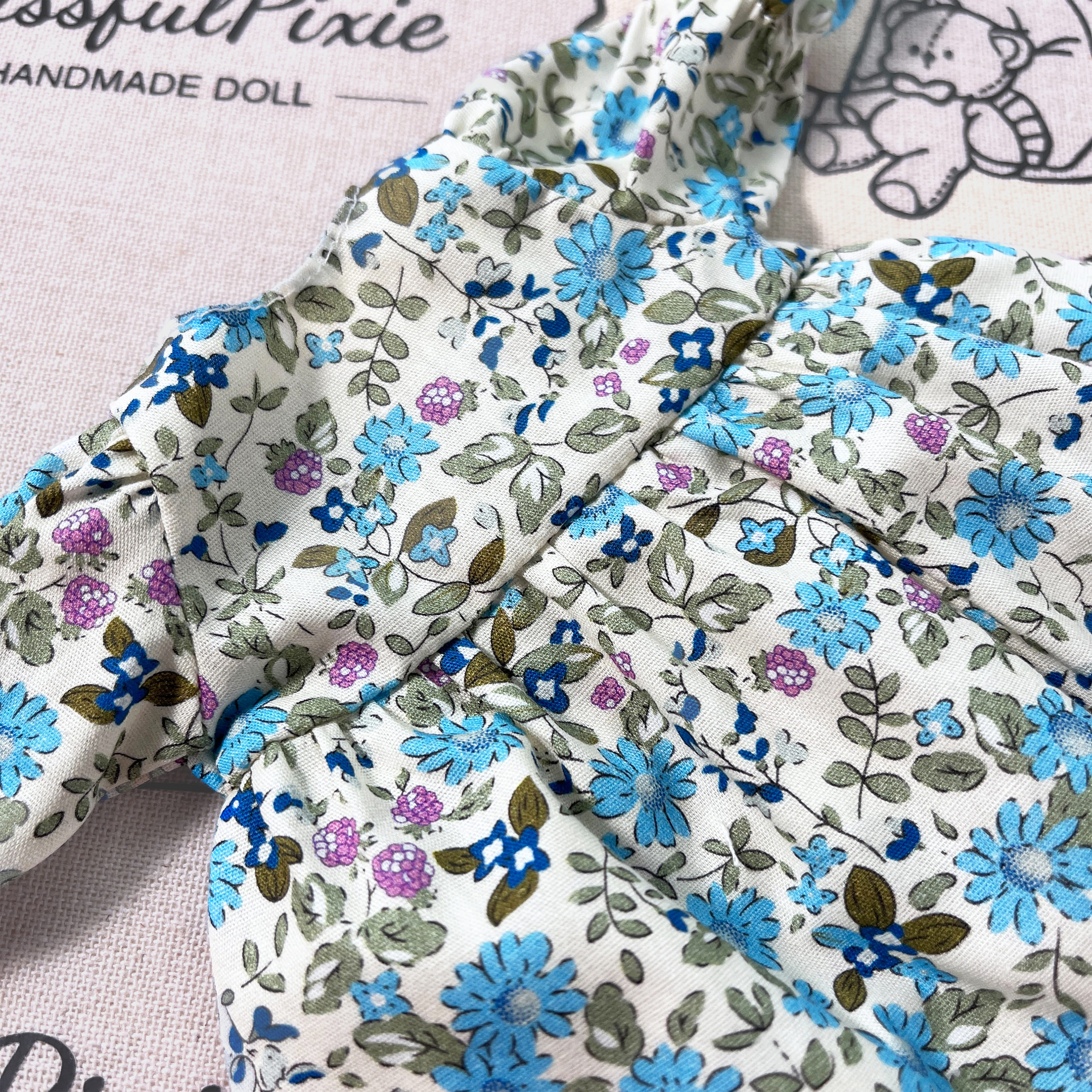 BlissfulPixie 12" Waldorf Handmade Doll Clothing Set Baby Girl Clothes Washable