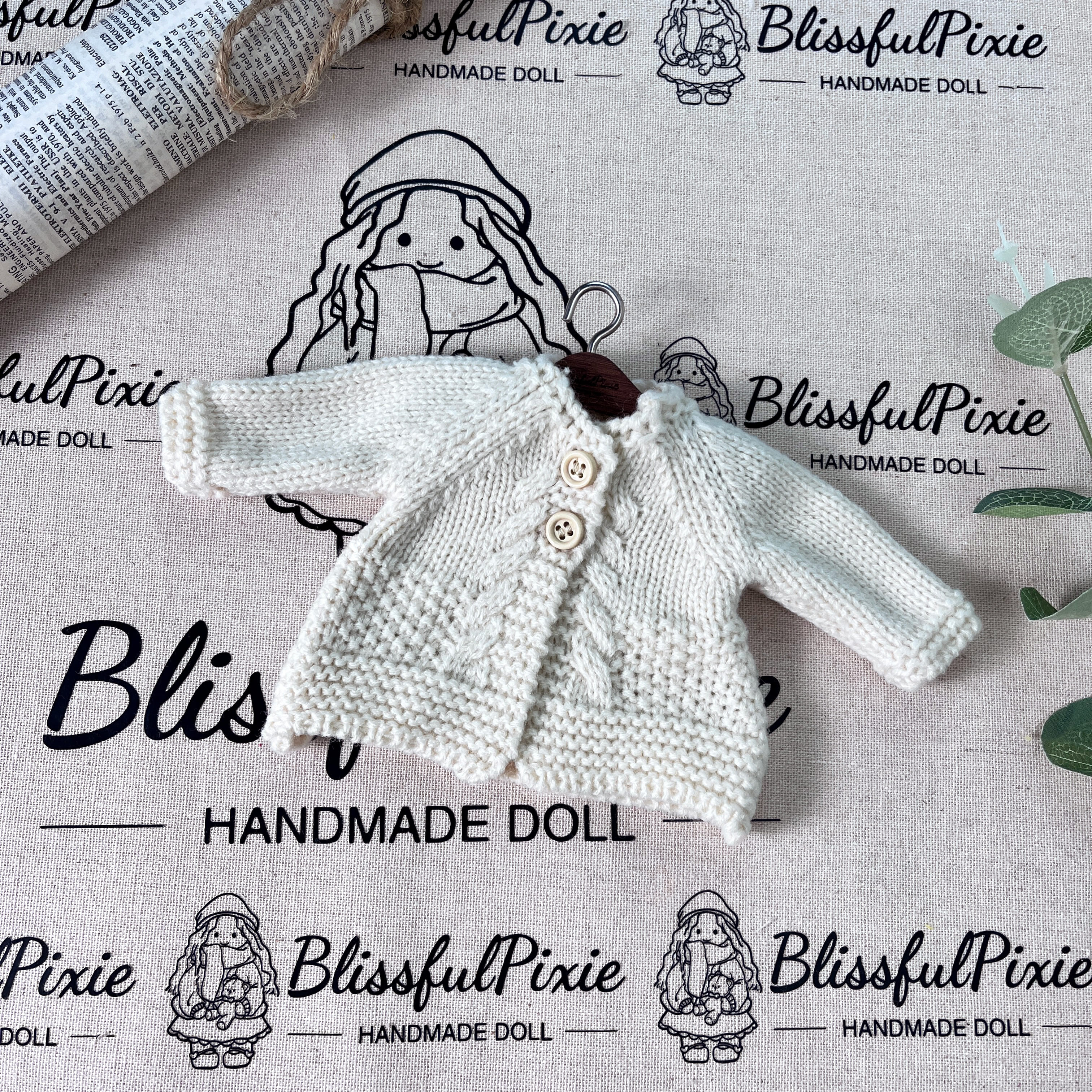 BlissfulPixie 12" Waldorf Handmade Doll Clothing Set Baby Girl Clothes Washable