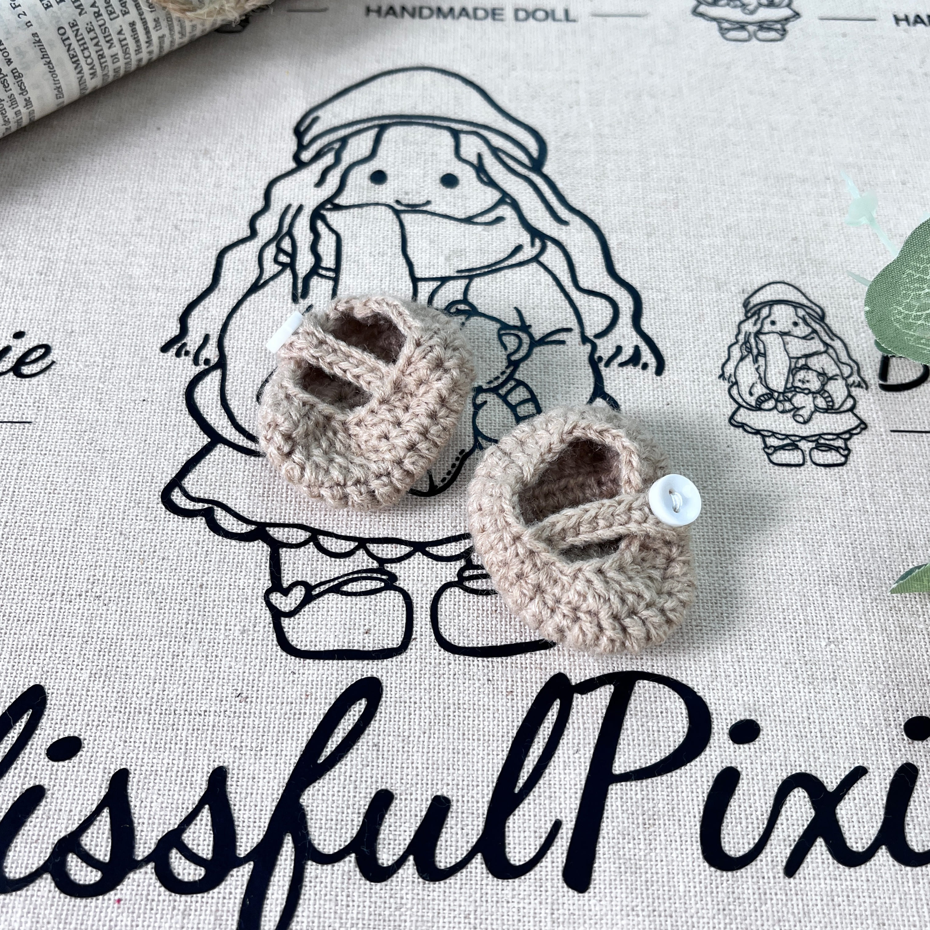 BlissfulPixie 12" Waldorf Handmade Doll Clothing Set Baby Girl Clothes Washable