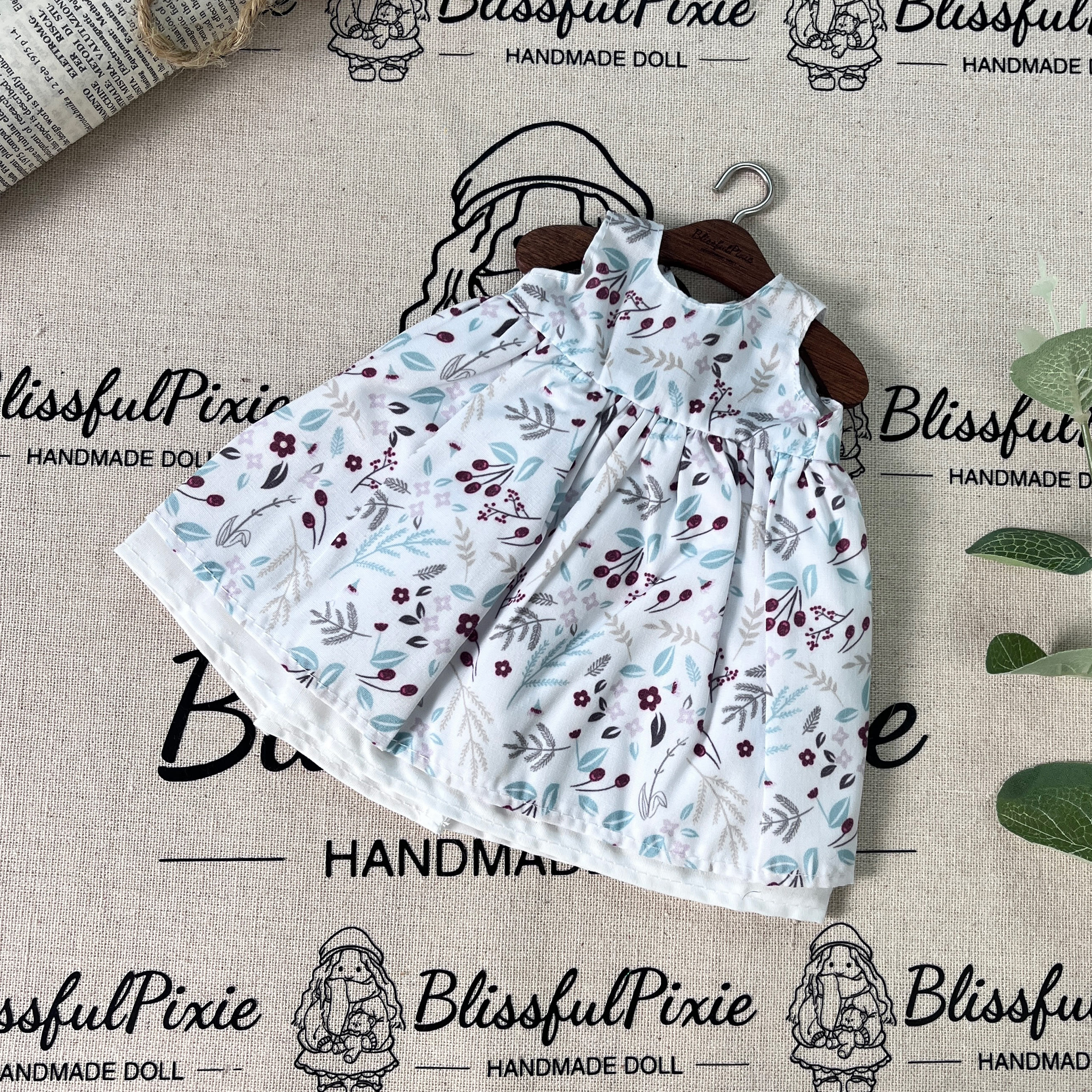 BlissfulPixie 12" Waldorf Handmade Doll Clothing Set Baby Girl Clothes Washable