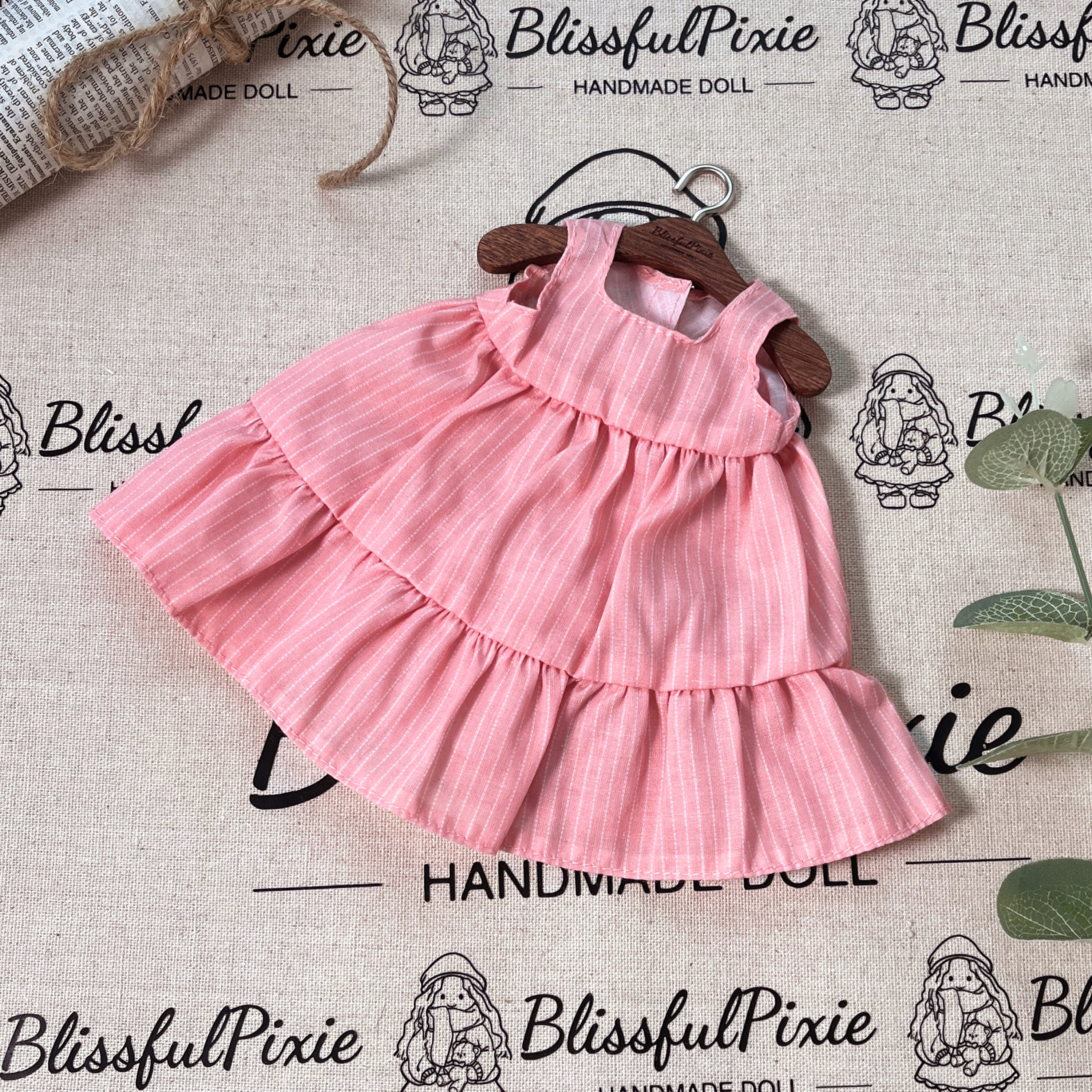 BlissfulPixie 12" Waldorf Handmade Doll Clothing Set Baby Girl Clothes Washable