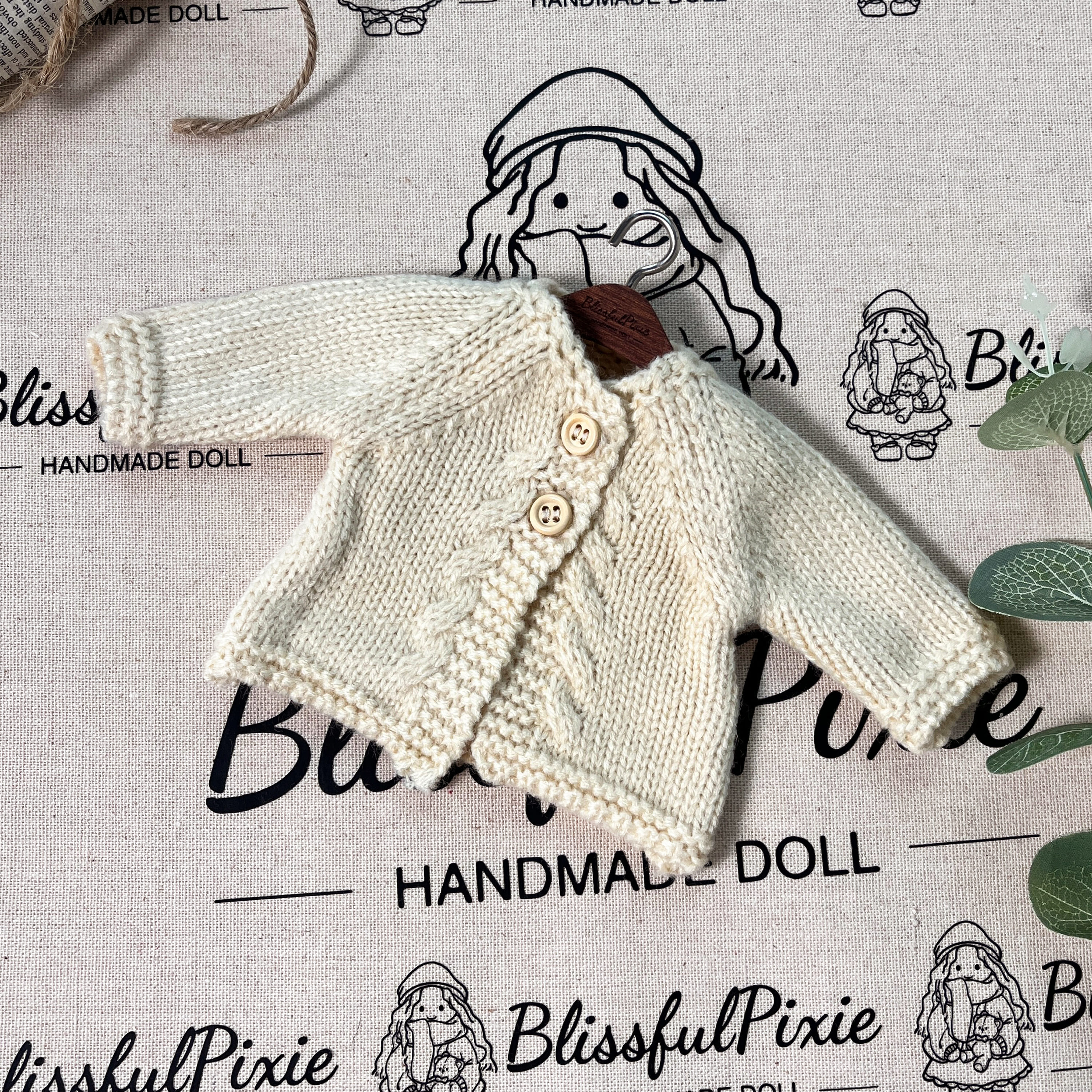 BlissfulPixie 12" Waldorf Handmade Doll Clothing Set Baby Girl Clothes Washable