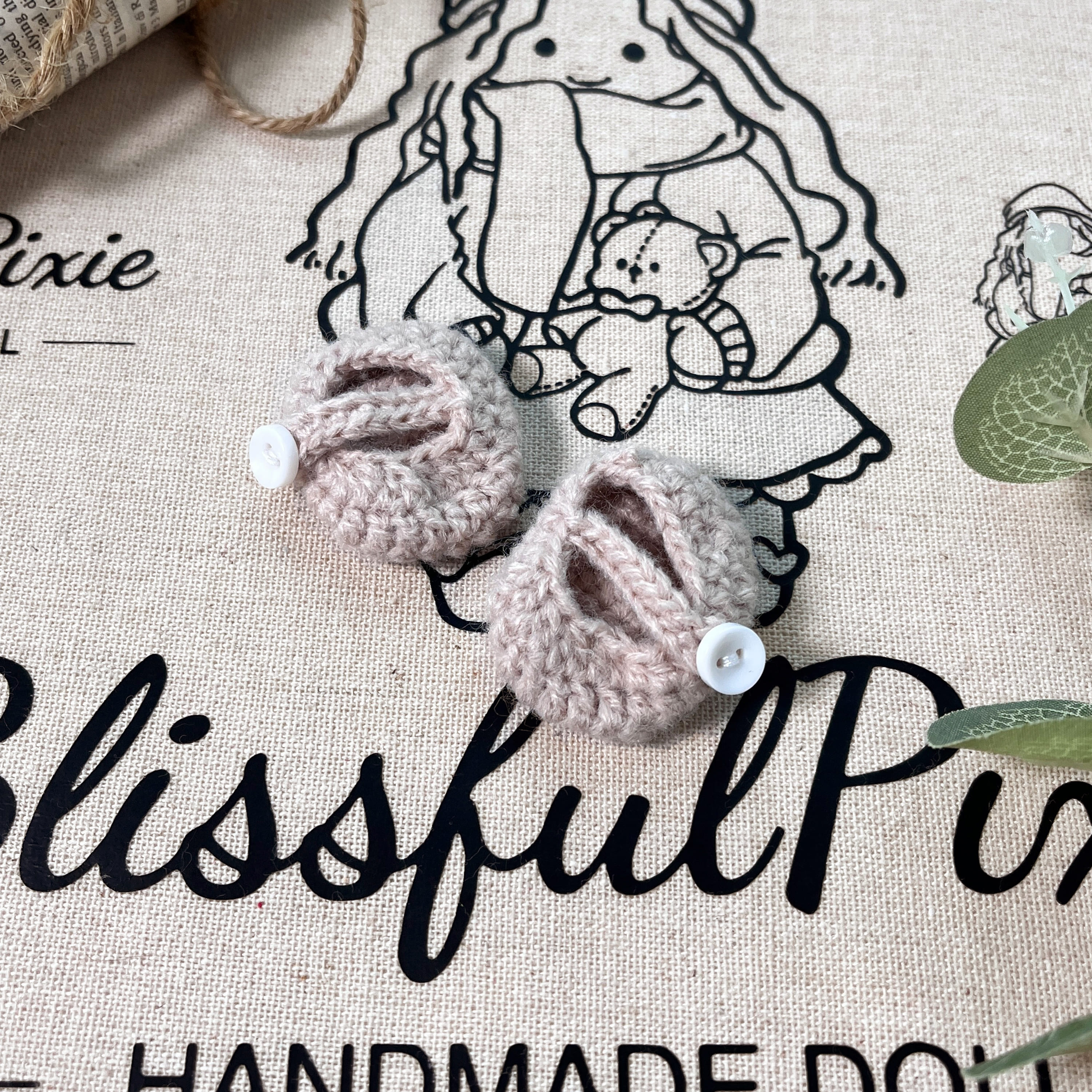 BlissfulPixie 12" Waldorf Handmade Doll Clothing Set Baby Girl Clothes Washable