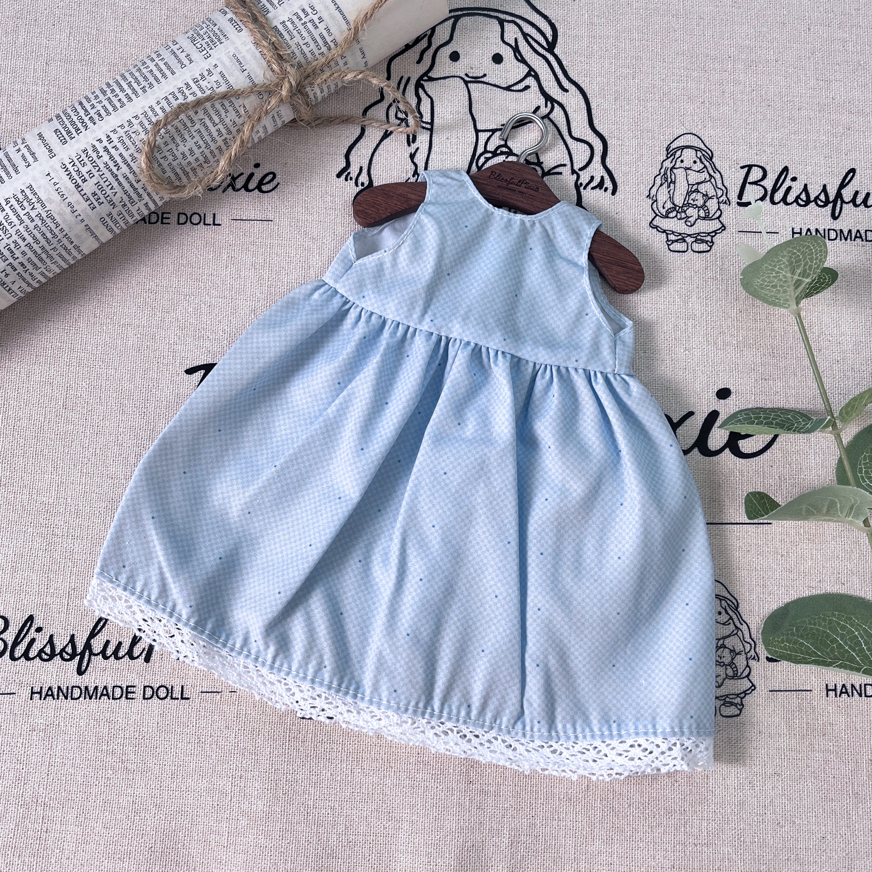 BlissfulPixie 12" Waldorf Handmade Doll Clothing Set Baby Girl Clothes Washable