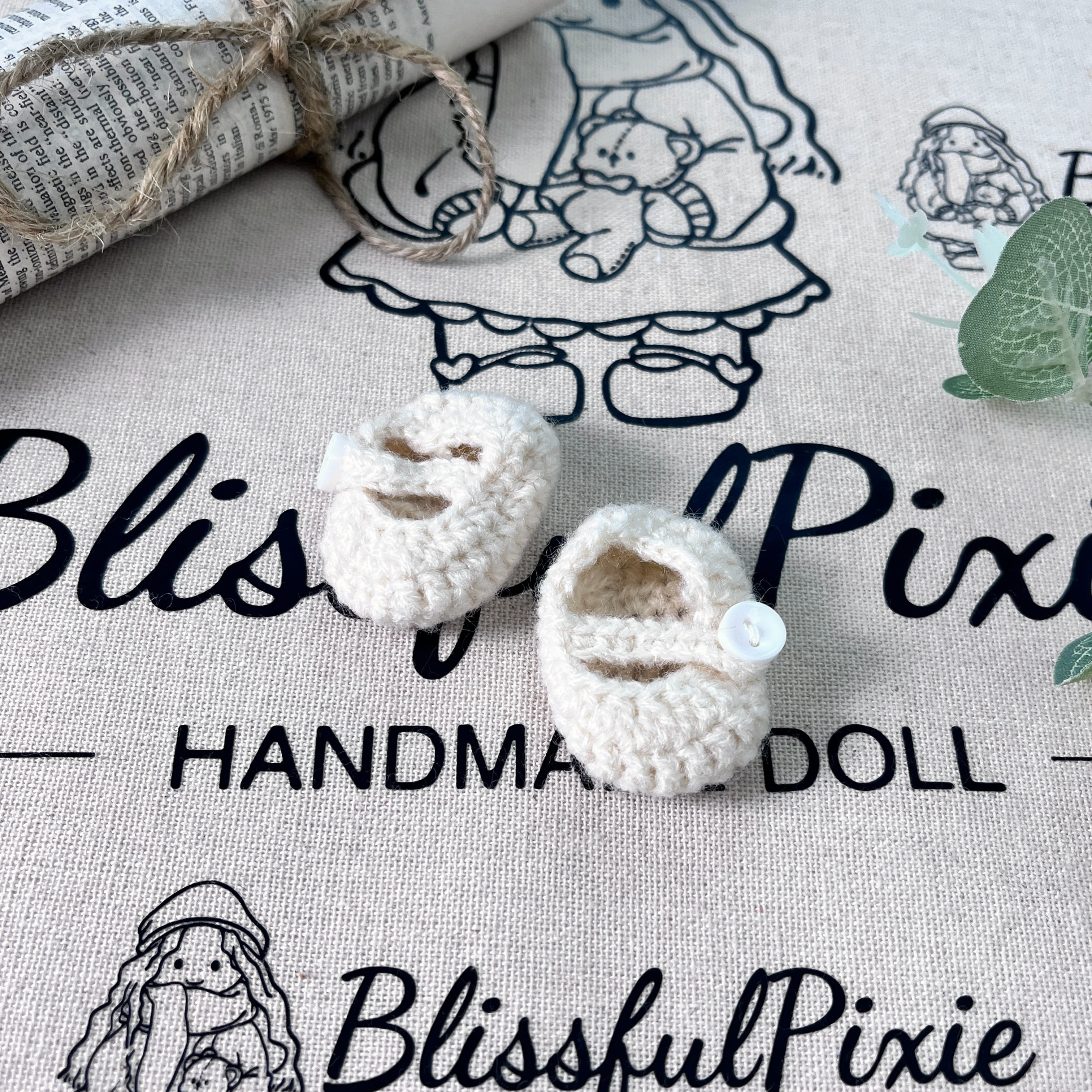 BlissfulPixie 12" Waldorf Handmade Doll Clothing Set Baby Girl Clothes Washable