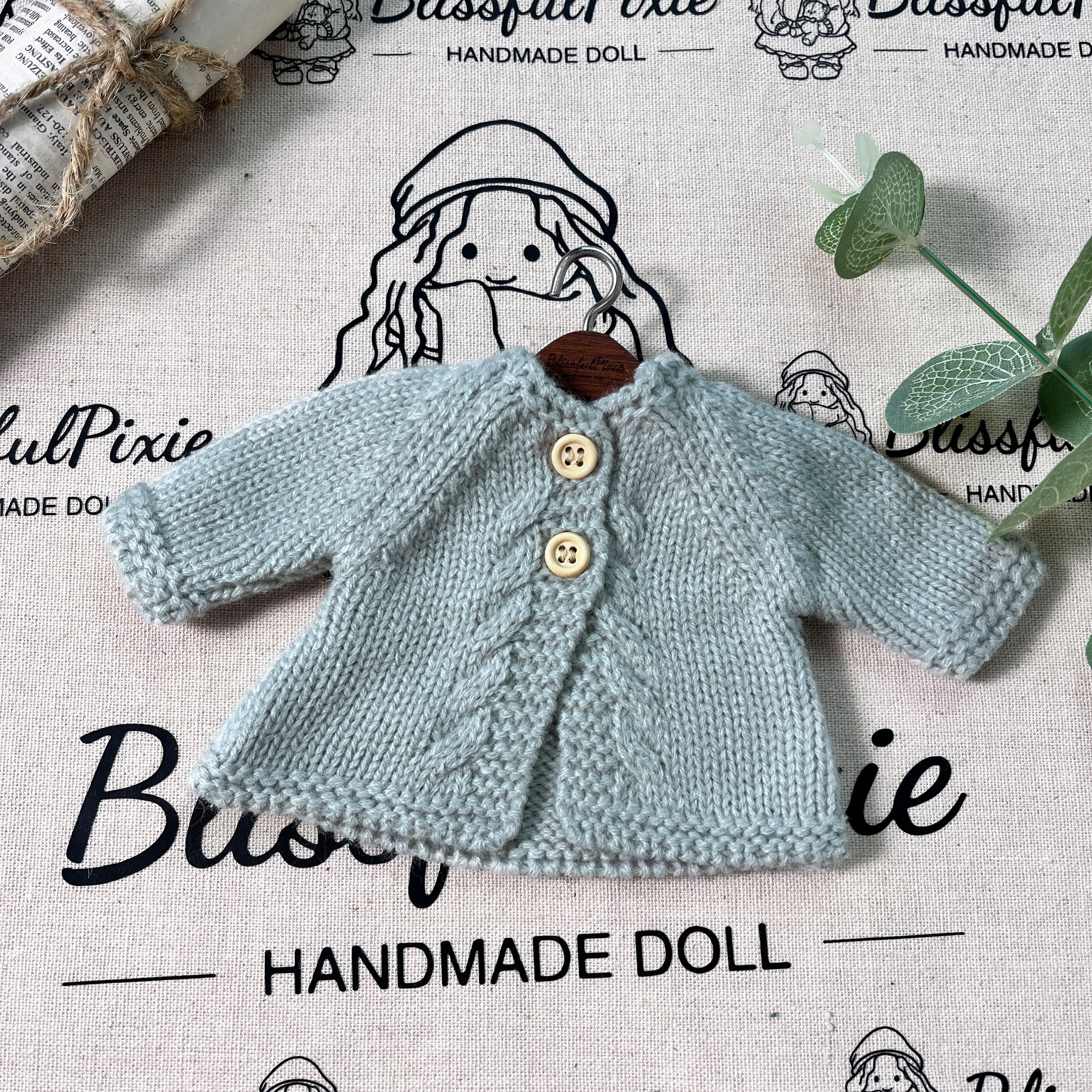 BlissfulPixie 12" Waldorf Handmade Doll Clothing Set Baby Girl Clothes Washable