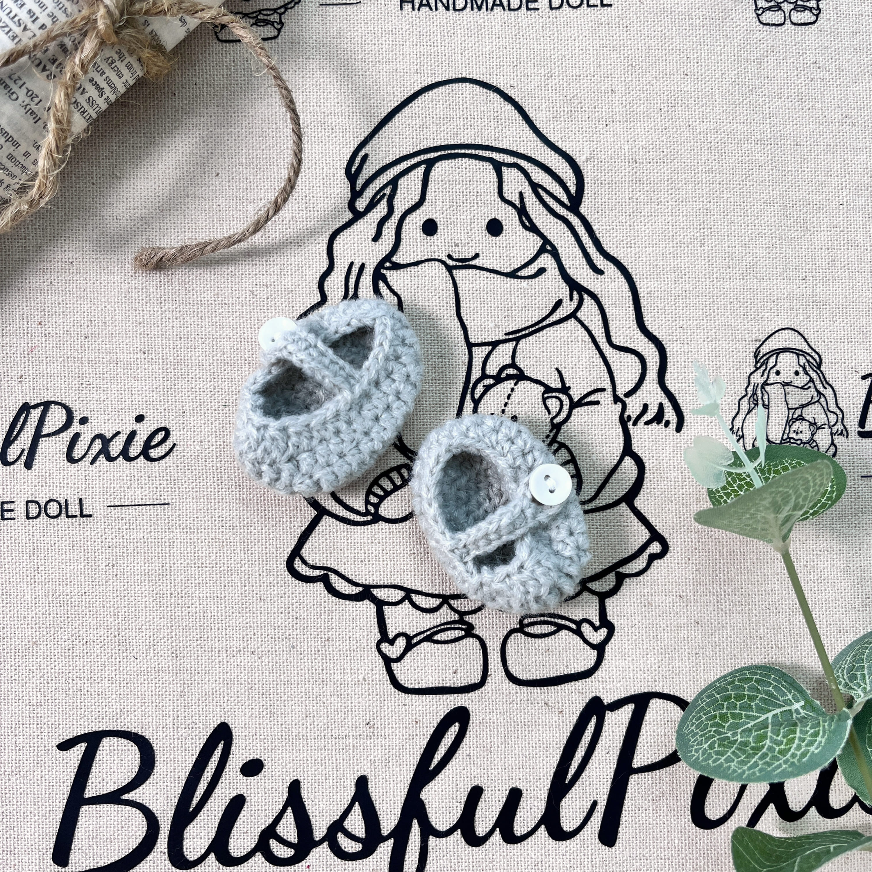 BlissfulPixie 12" Waldorf Handmade Doll Clothing Set Baby Girl Clothes Washable