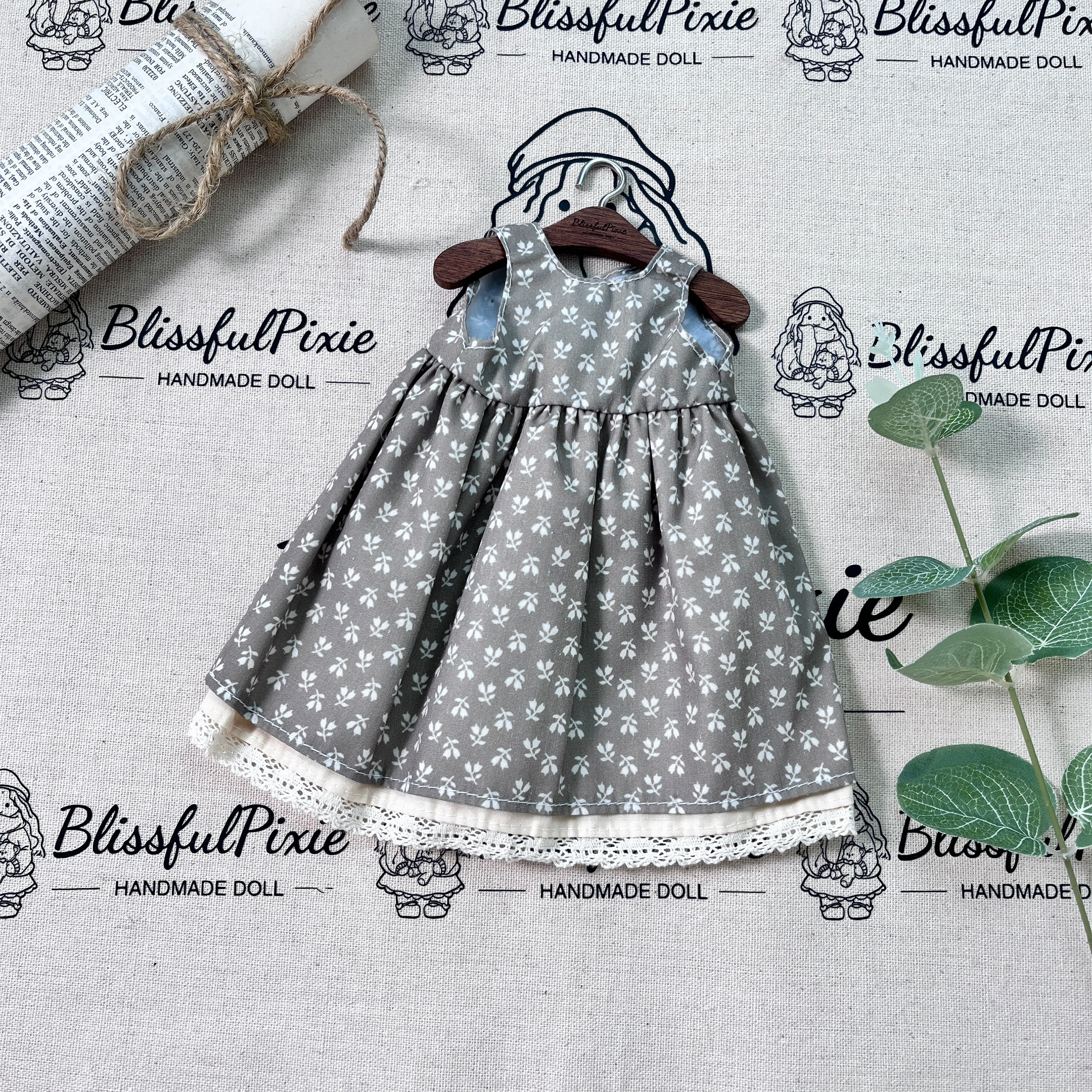 BlissfulPixie 12" Waldorf Handmade Doll Clothing Set Baby Girl Clothes Washable