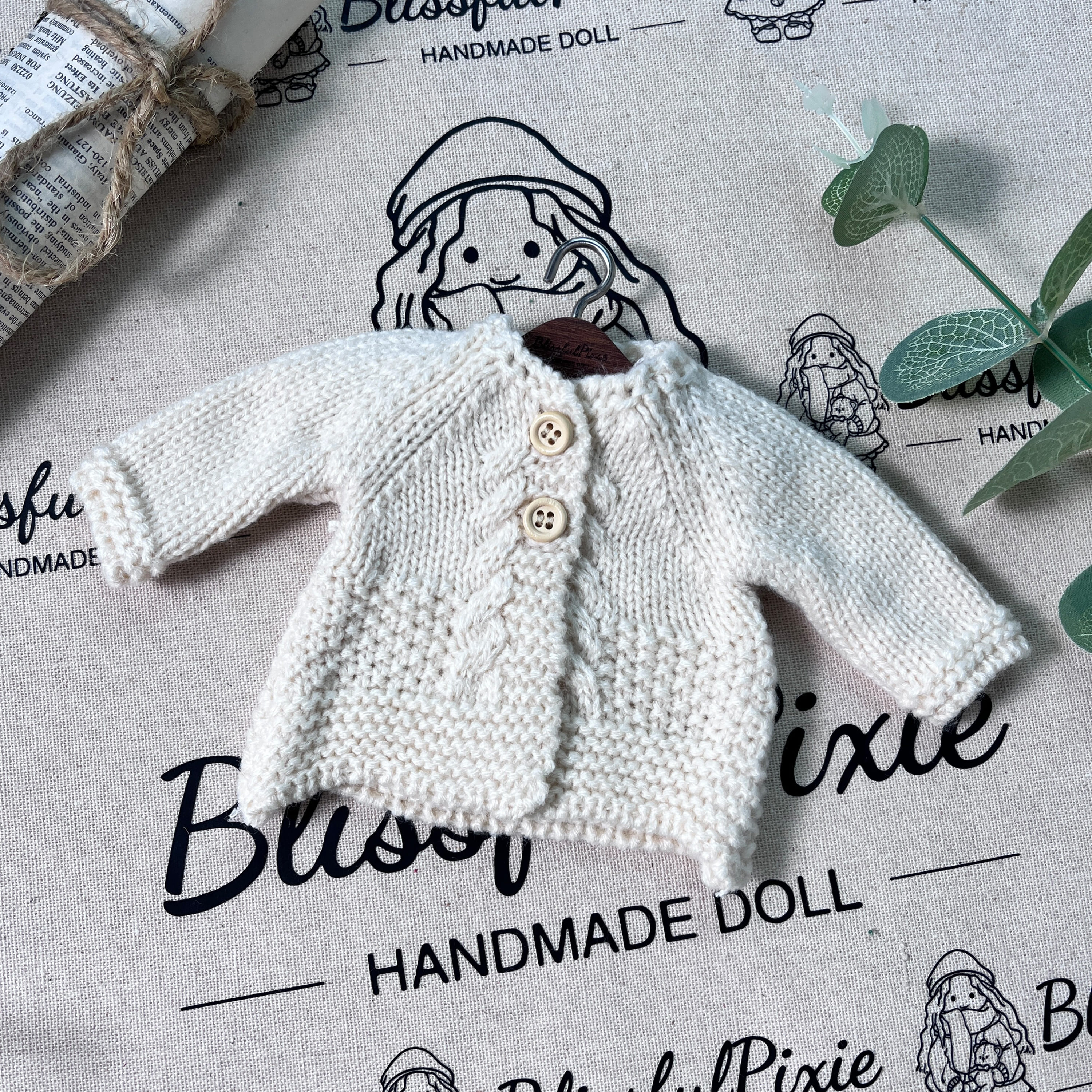 BlissfulPixie 12" Waldorf Handmade Doll Clothing Set Baby Girl Clothes Washable