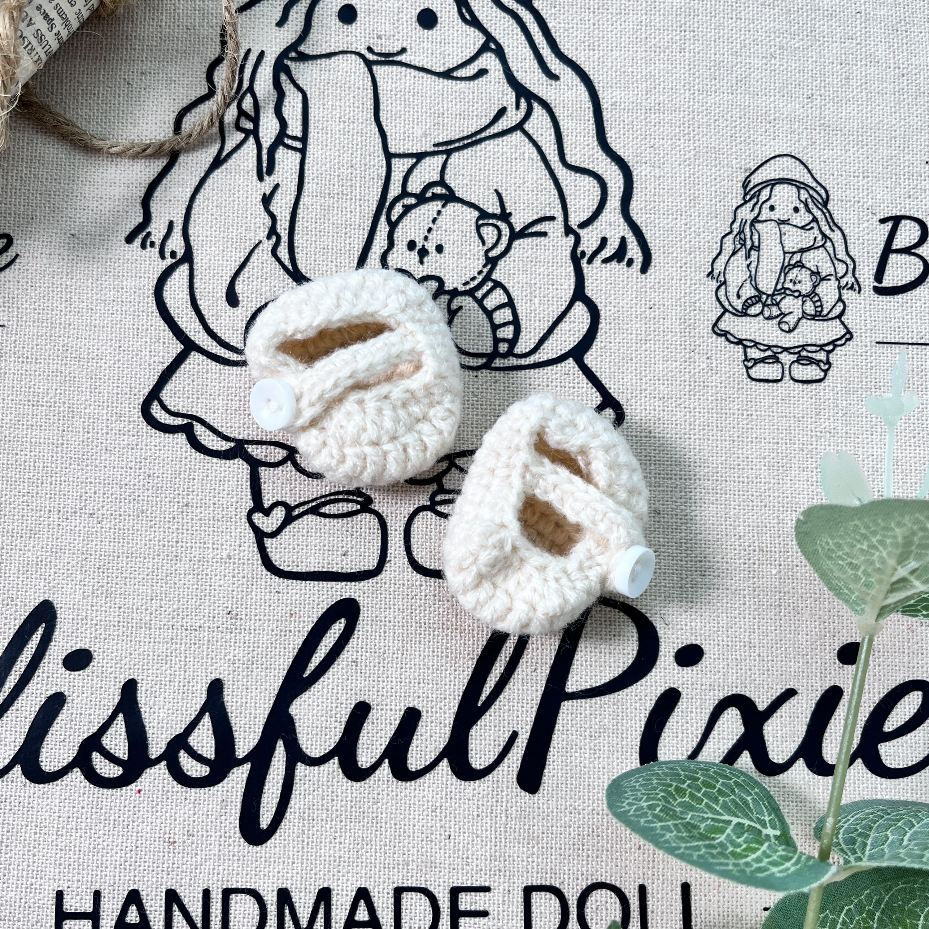 BlissfulPixie 12" Waldorf Handmade Doll Clothing Set Baby Girl Clothes Washable