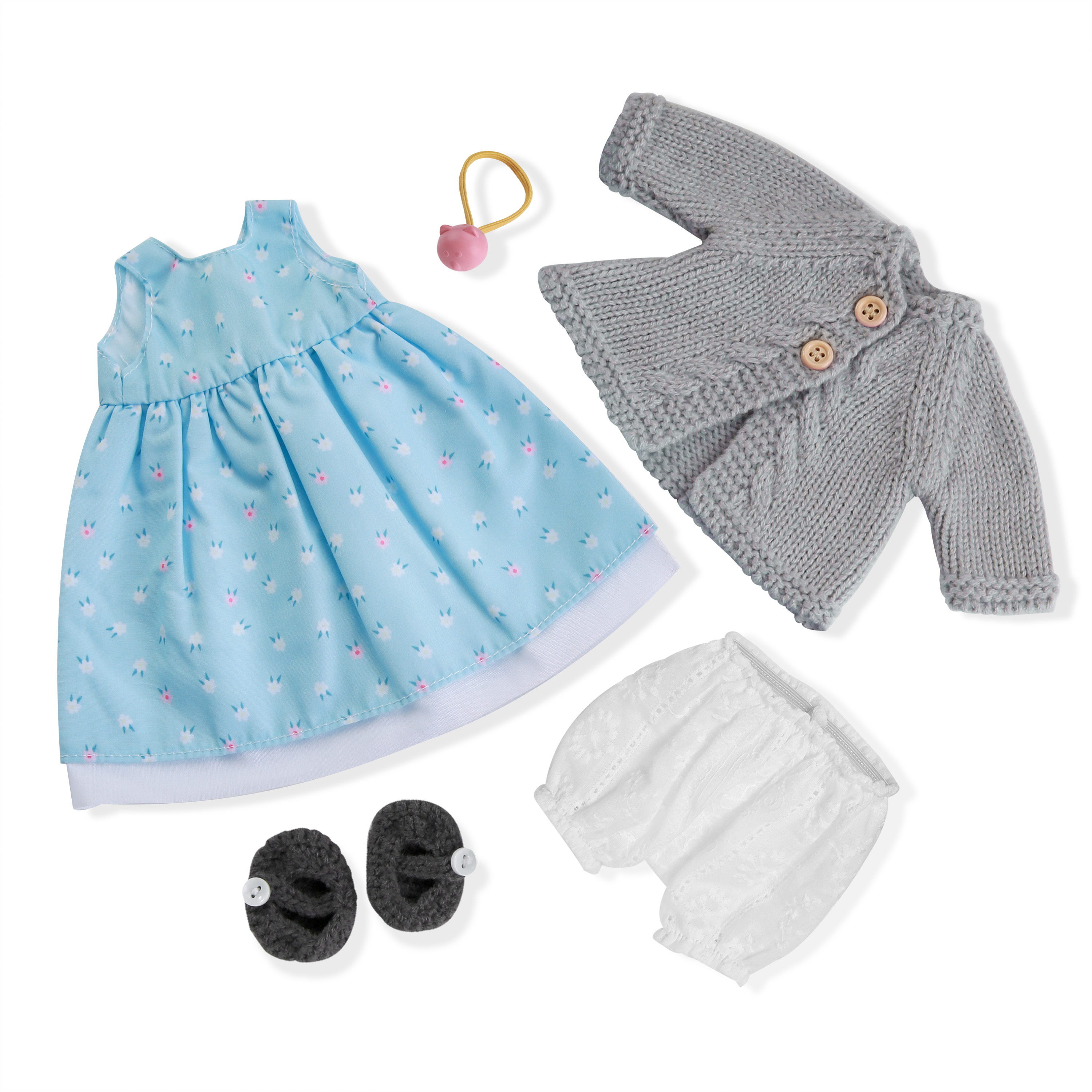 BlissfulPixie 12" Waldorf Handmade Doll Clothing Set Baby Girl Clothes Washable