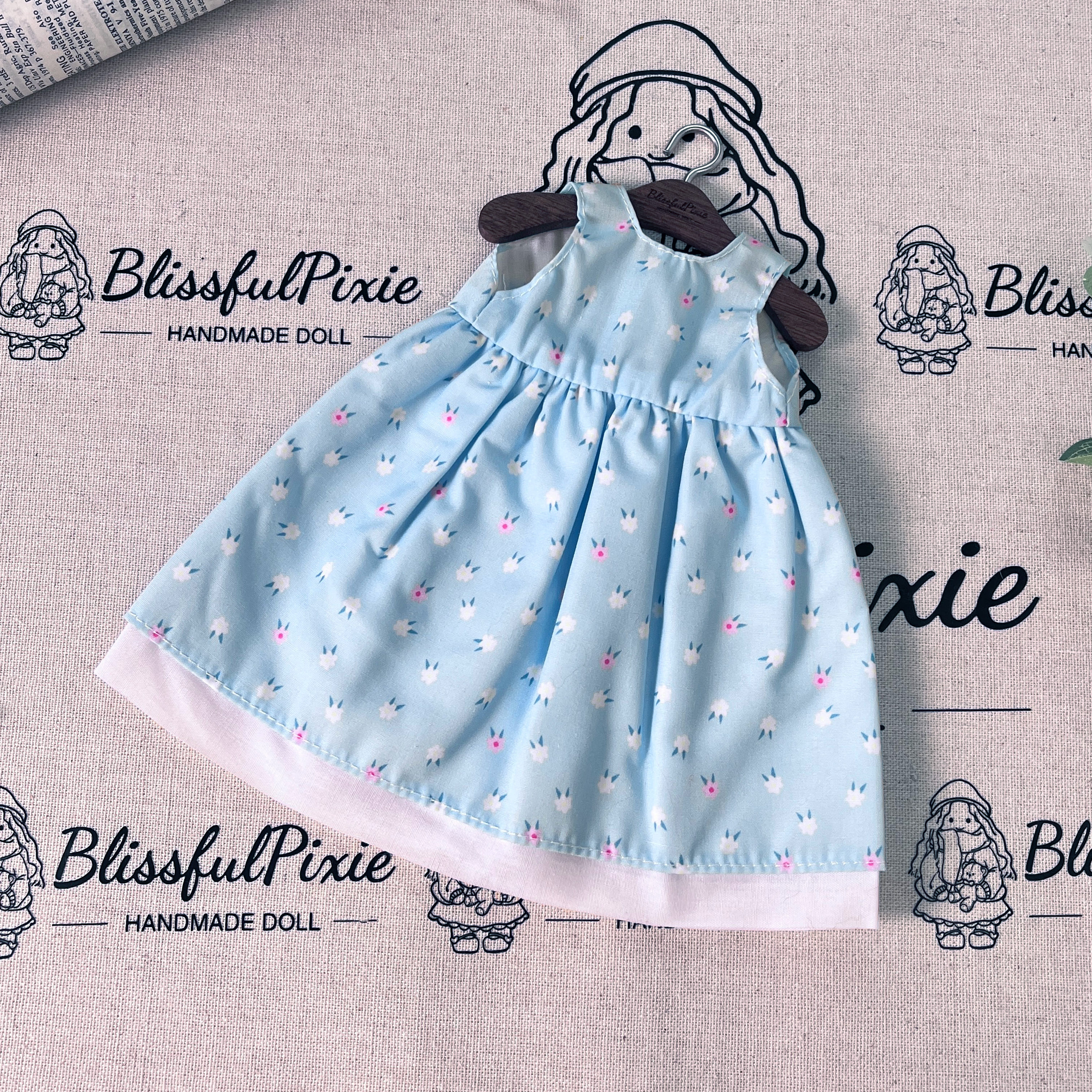 BlissfulPixie 12" Waldorf Handmade Doll Clothing Set Baby Girl Clothes Washable